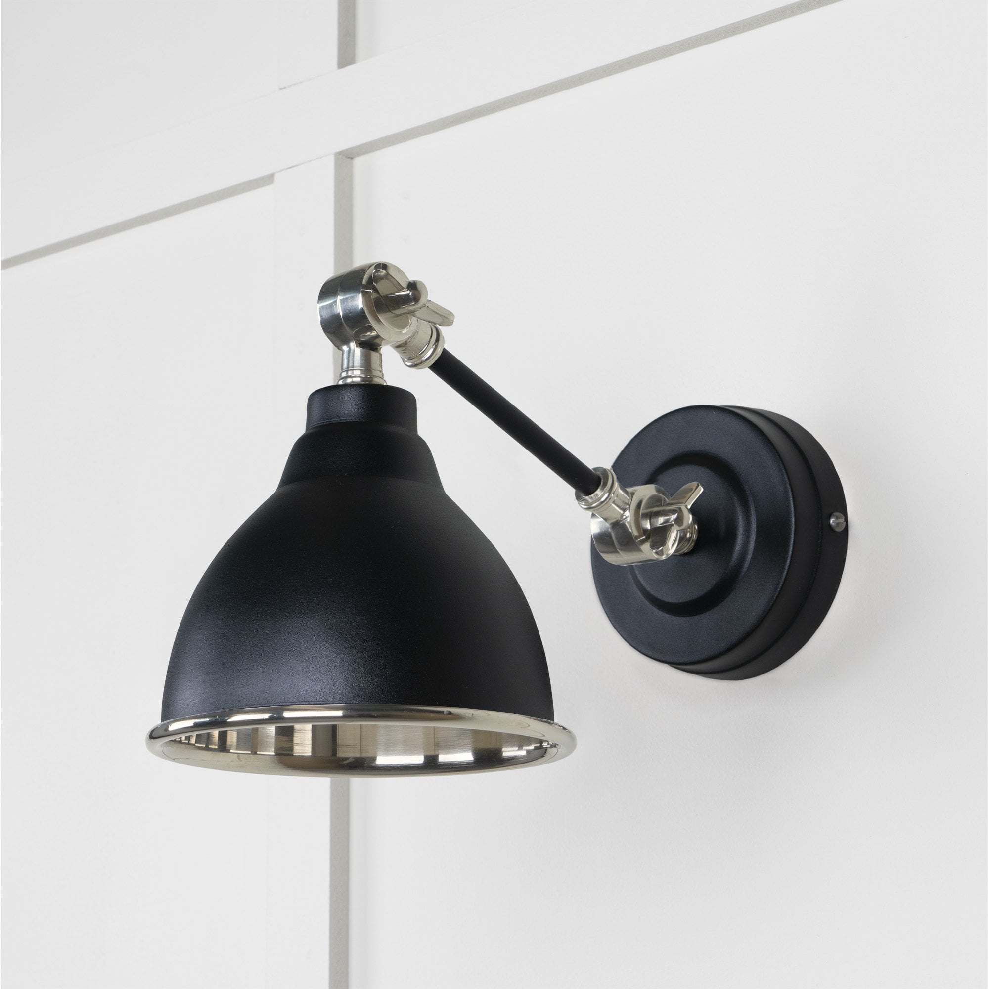 From The Anvil Smooth Nickel Brindley Wall Light - Elan Black