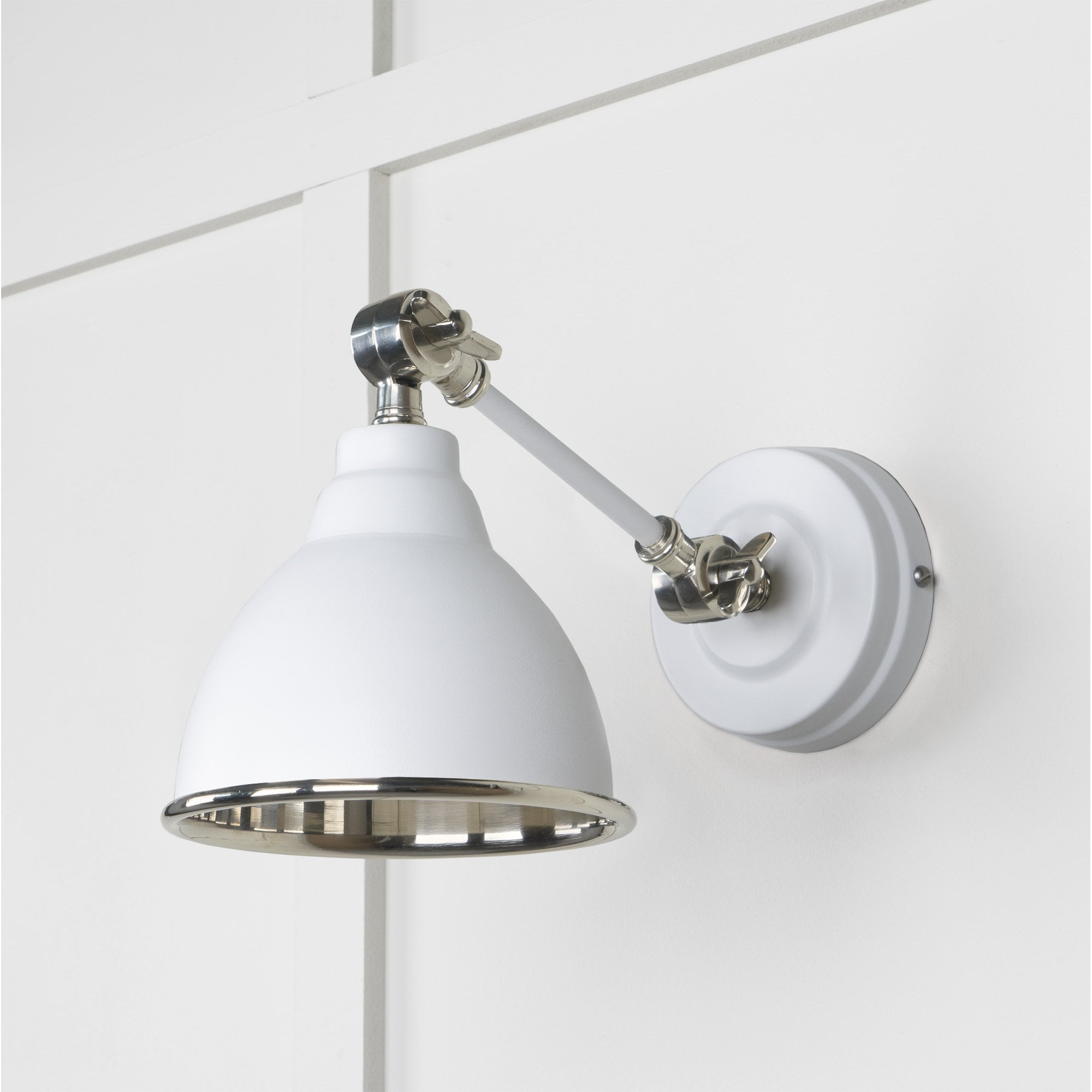 From The Anvil Smooth Nickel Brindley Wall Light - Flock (Matt White)