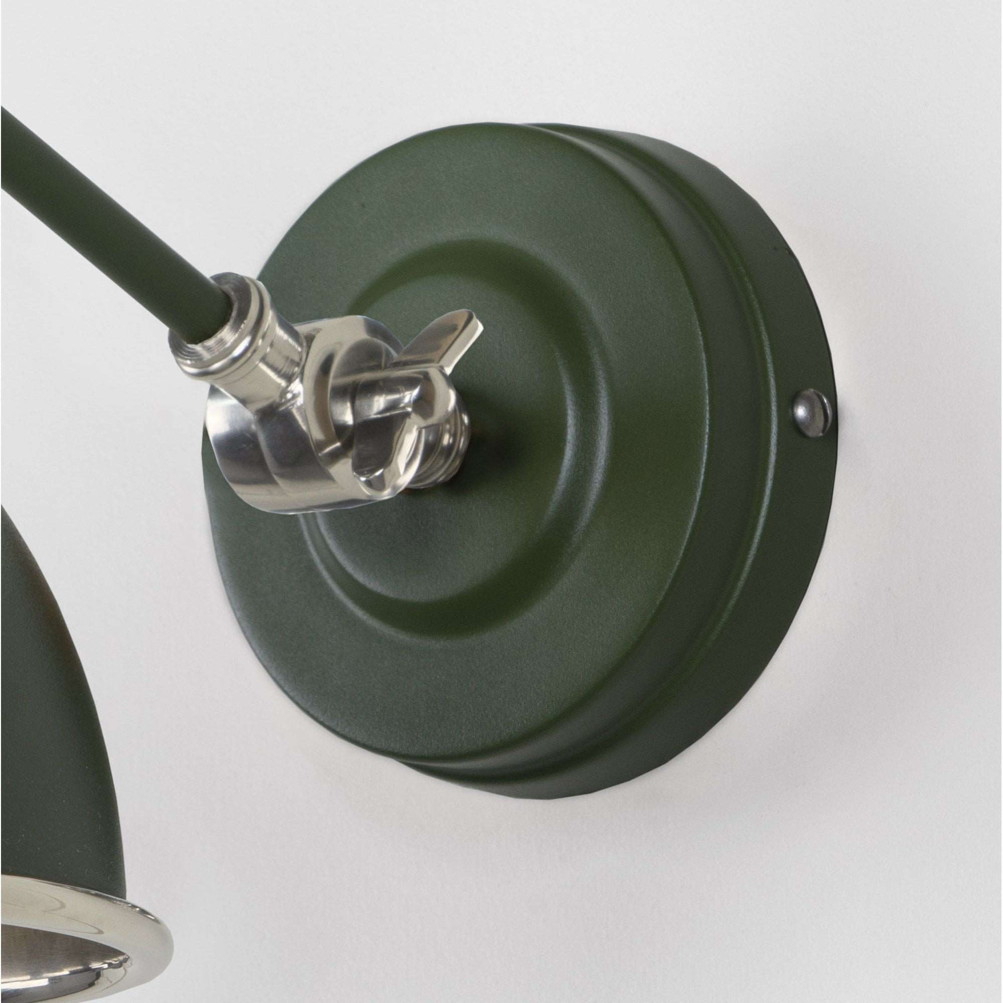 From The Anvil Smooth Nickel Brindley Wall Light - Heath (Earthy Green)