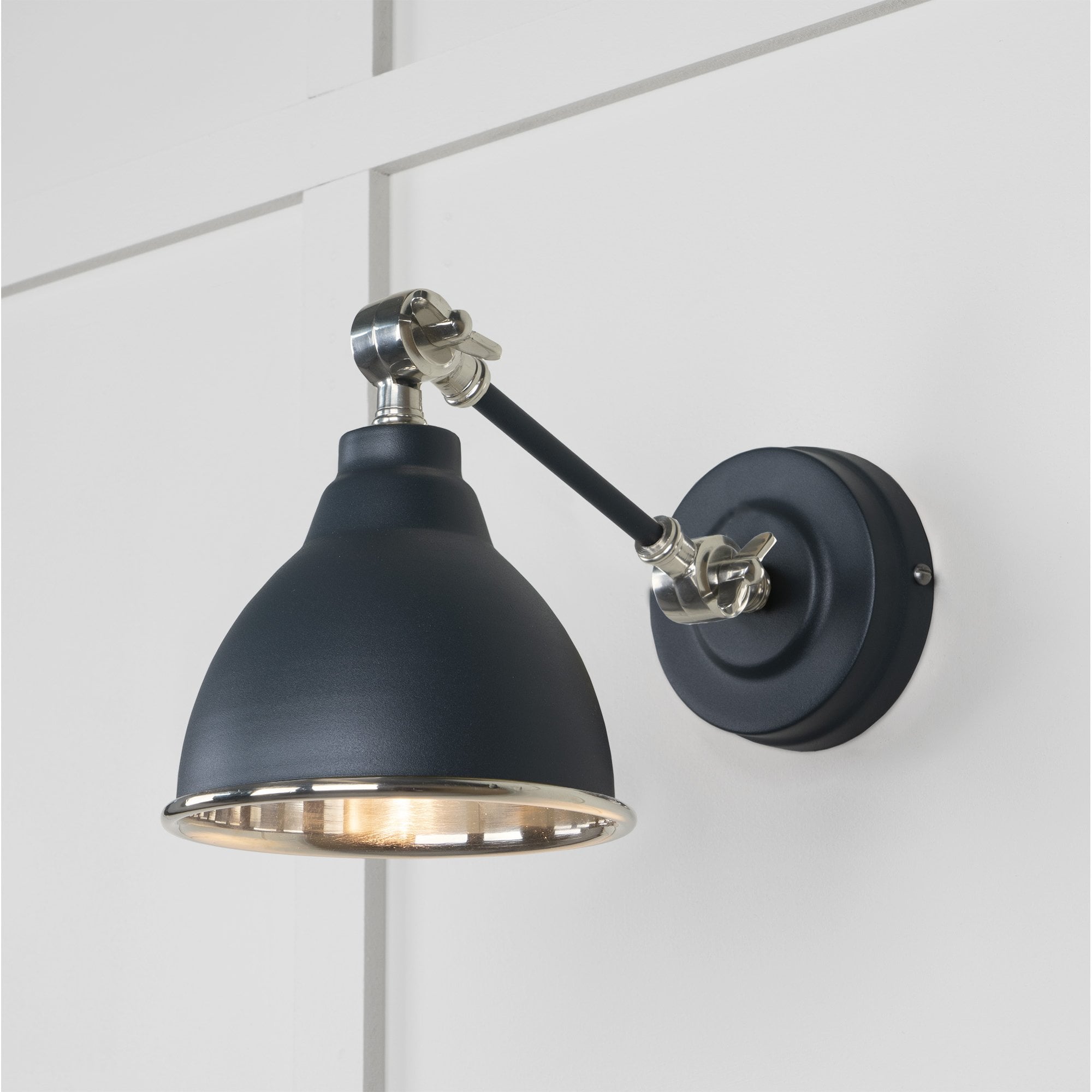 From The Anvil Smooth Nickel Brindley Wall Light - Soot (Dark Grey)