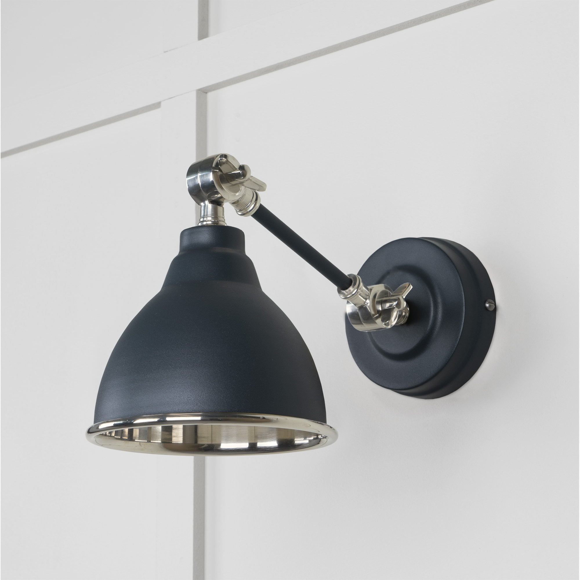From The Anvil Smooth Nickel Brindley Wall Light - Soot (Dark Grey)