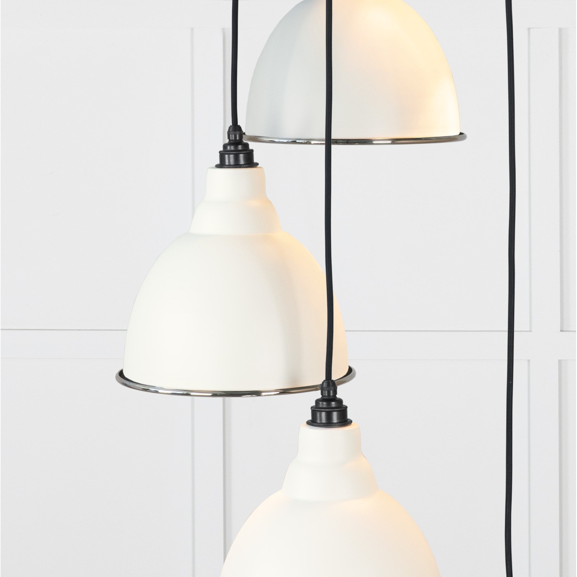 From The Anvil Smooth Nickel Brindley Cluster Pendant - Teasel (Off White/Cream)