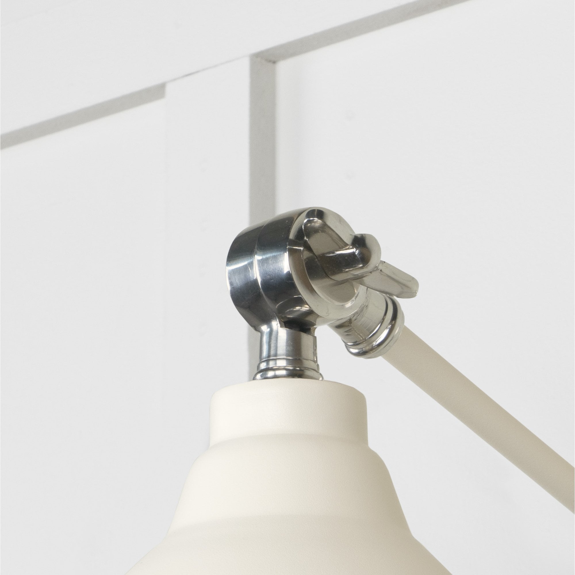 From The Anvil Smooth Nickel Brindley Wall Light - Teasel (Off White/Cream)