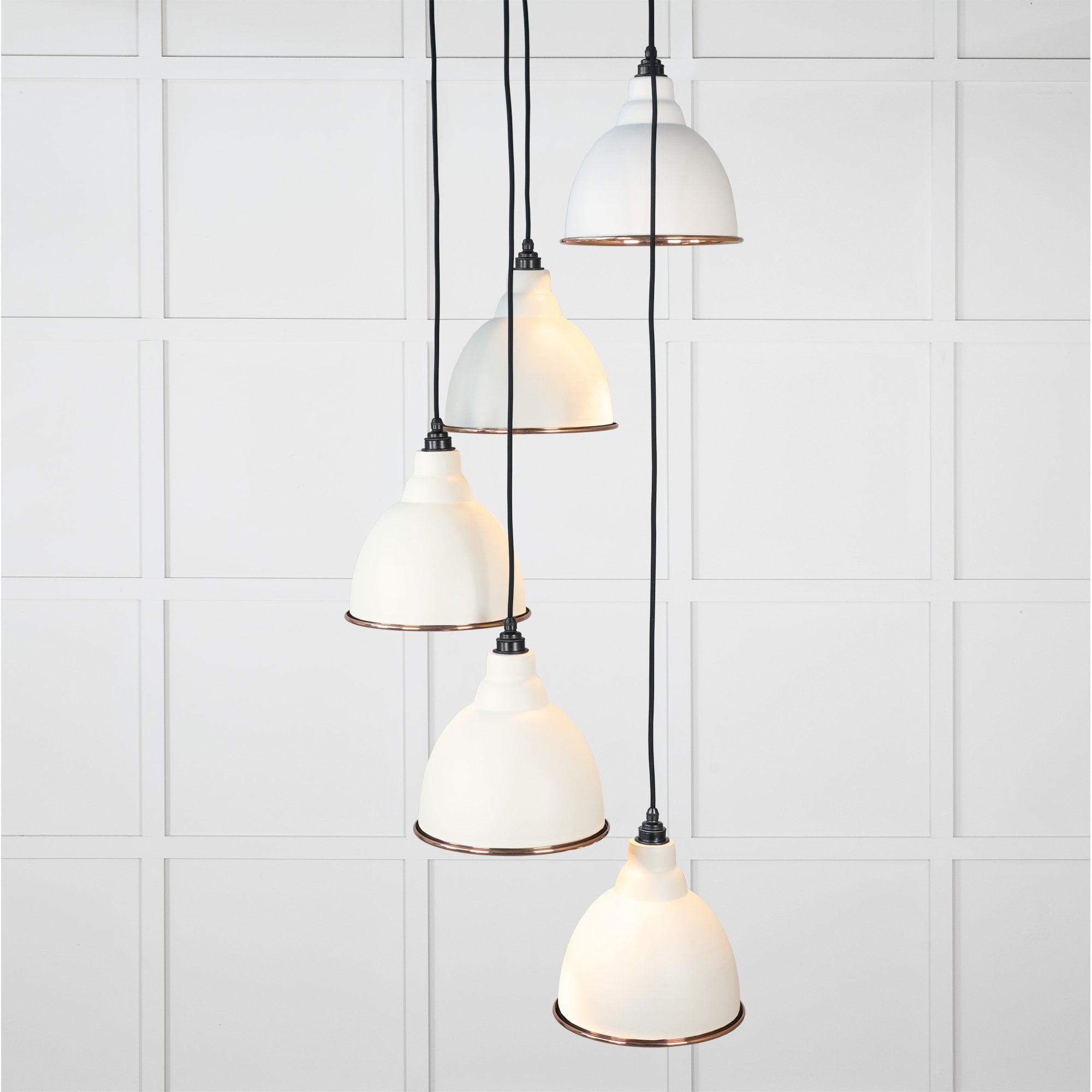 From The Anvil Smooth Copper Brindley Cluster Pendant - Teasel (Off White/Cream)