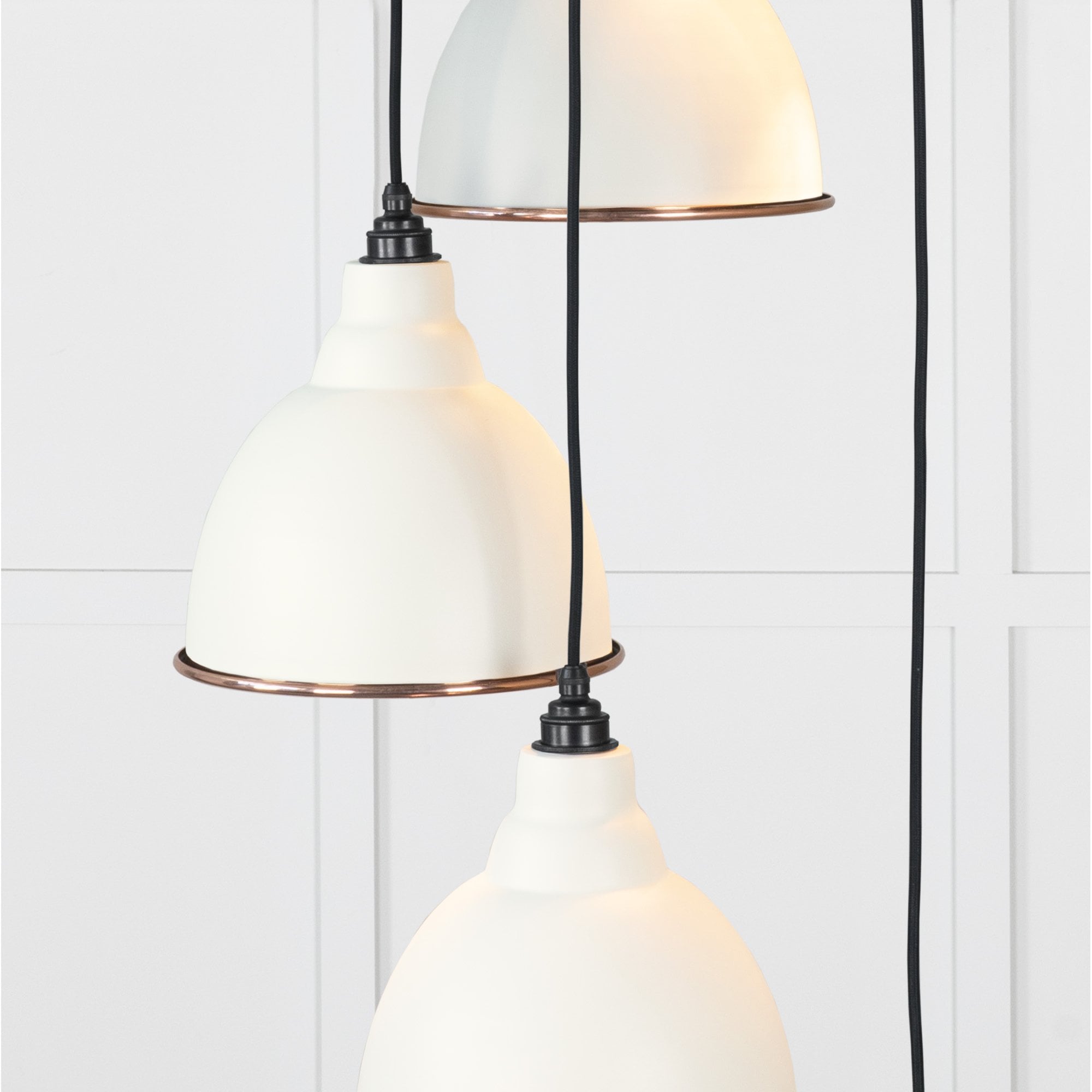 From The Anvil Smooth Copper Brindley Cluster Pendant - Teasel (Off White/Cream)