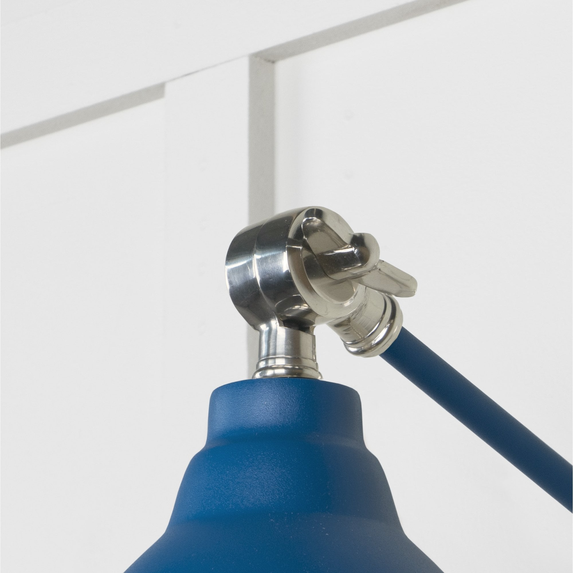 From The Anvil Smooth Nickel Brindley Wall Light - Upstream (Blue)