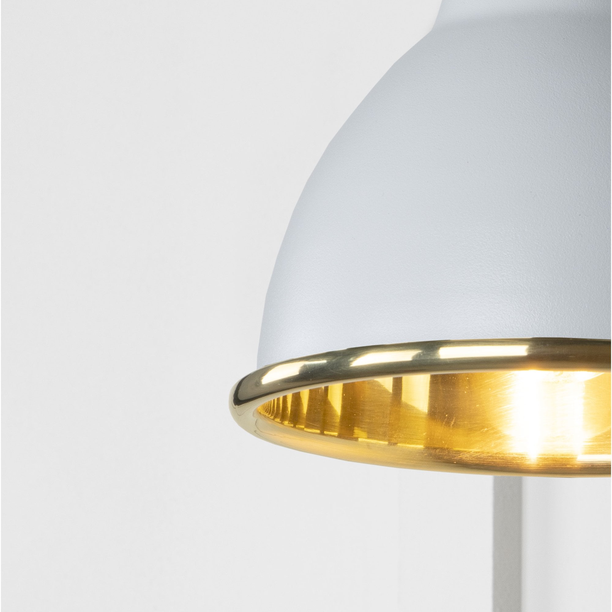 From The Anvil Smooth Brass Brindley Wall Light - Birch (Pale Grey)