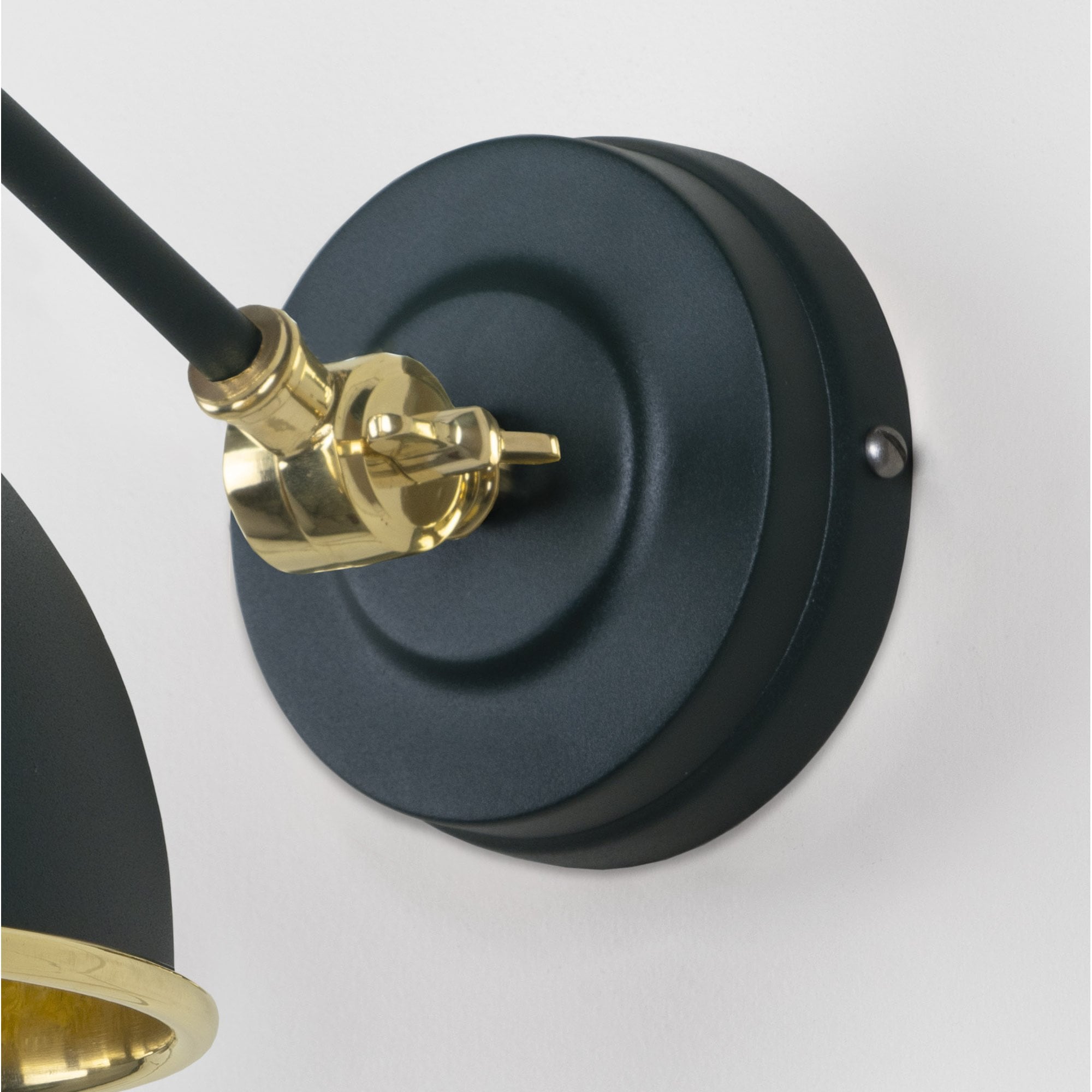 From The Anvil Smooth Brass Brindley Wall Light - Dingle (Rich Green)