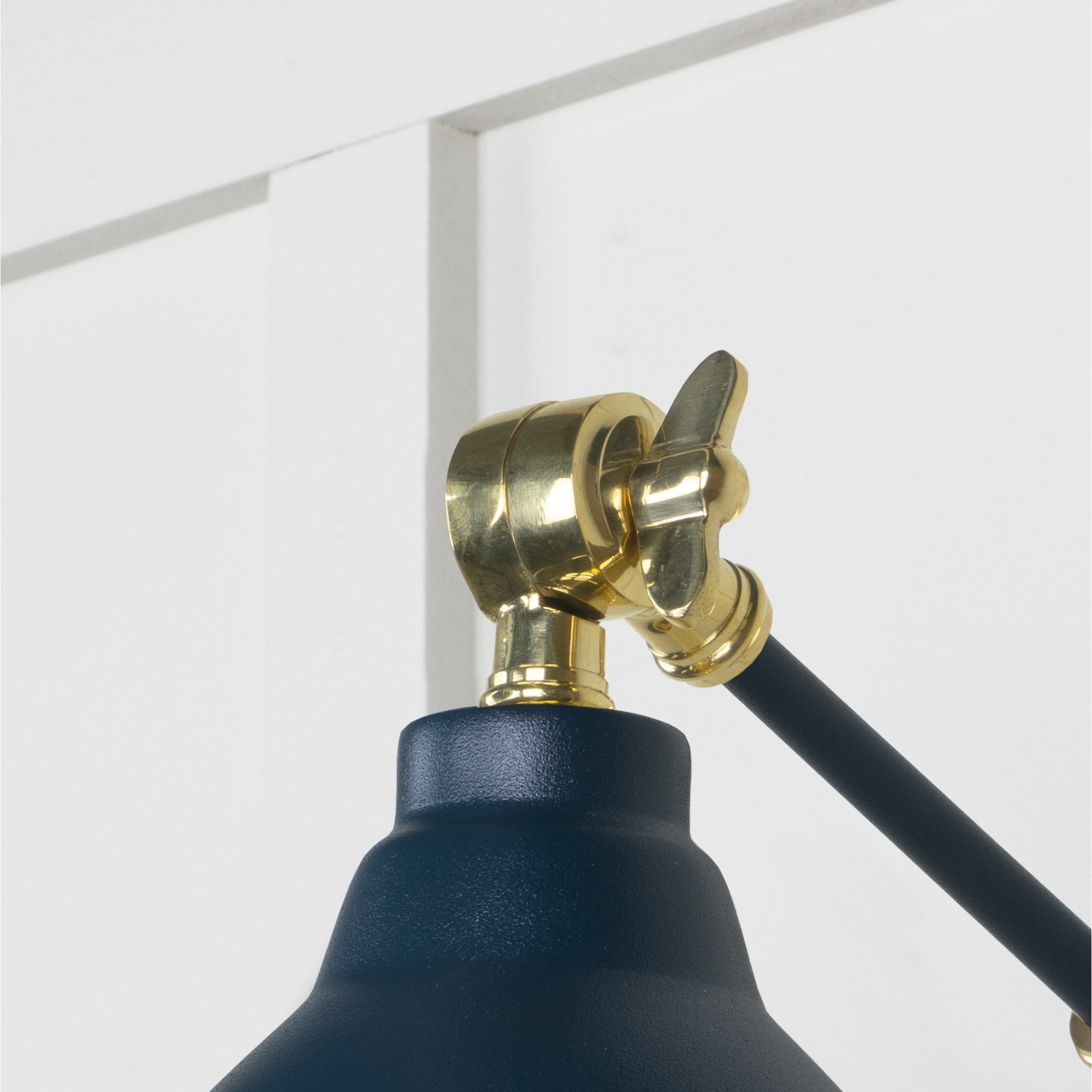 From The Anvil Smooth Brass Brindley Wall Light - Dusk (Dark Blue/Grey)
