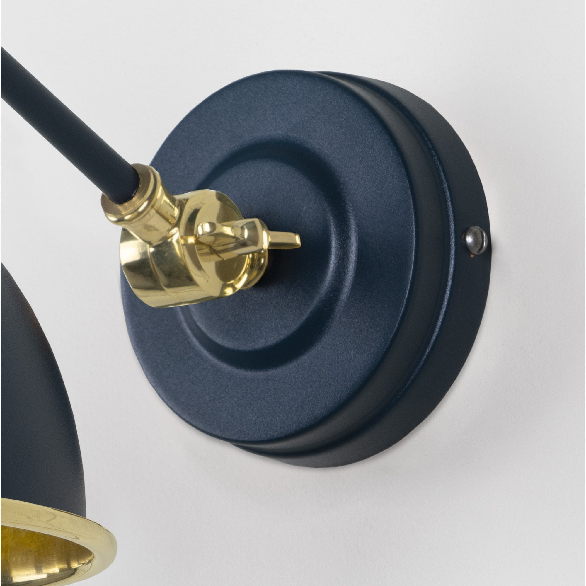 From The Anvil Smooth Brass Brindley Wall Light - Dusk (Dark Blue/Grey)
