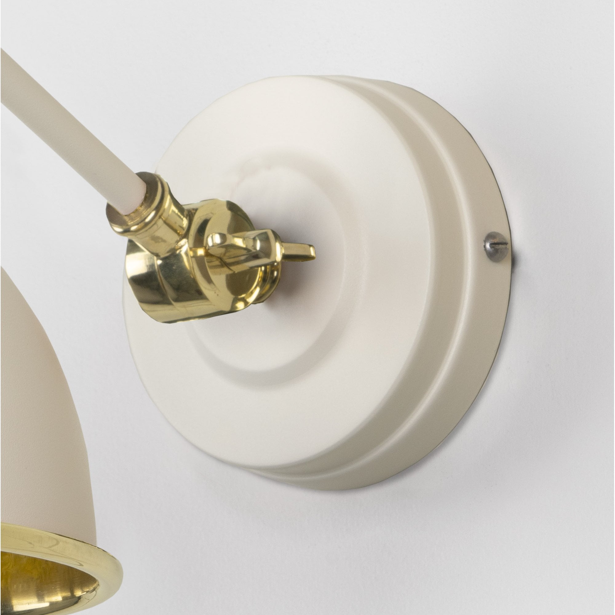 From The Anvil Smooth Brass Brindley Wall Light - Teasel (Off White/Cream)