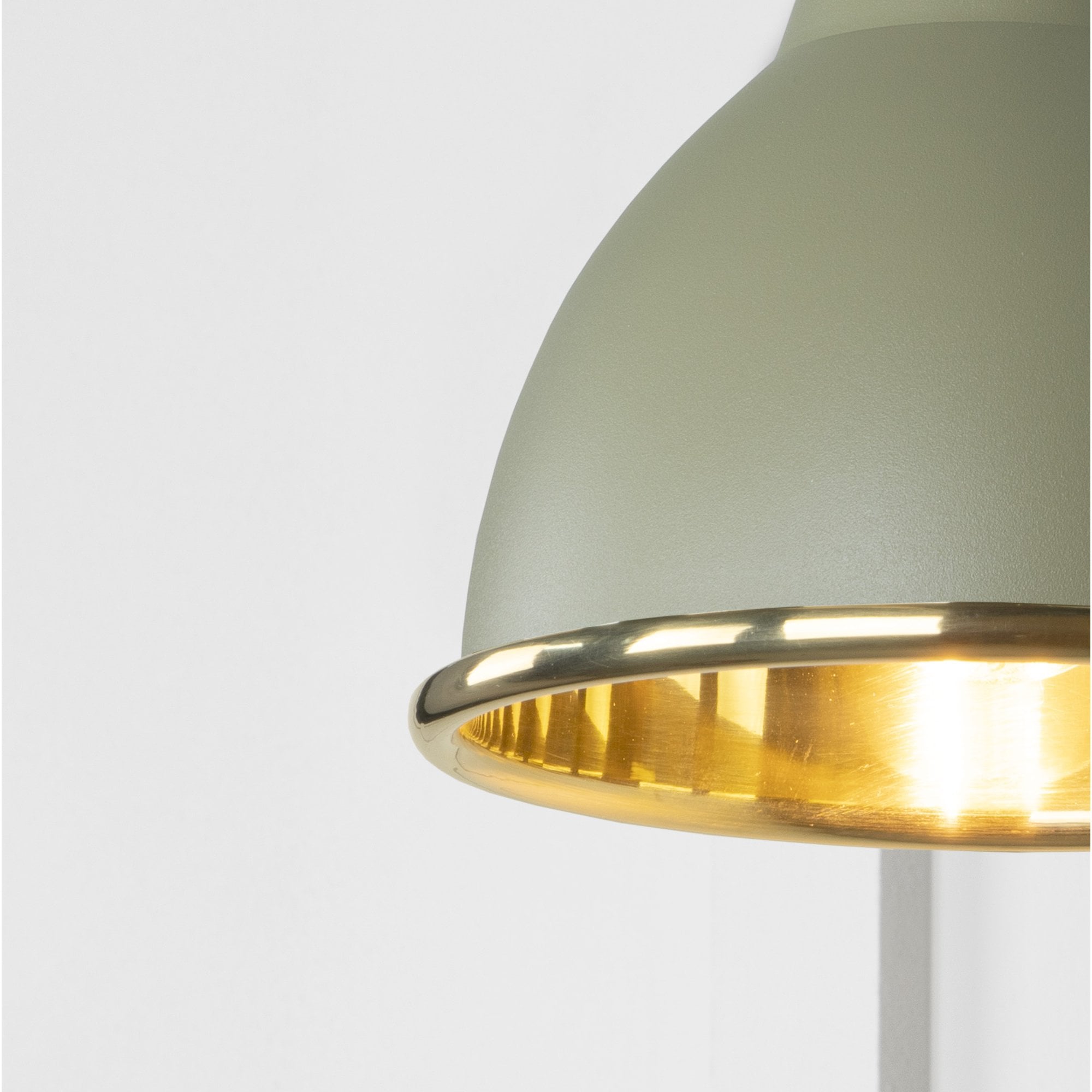 From The Anvil Smooth Brass Brindley Wall Light - Tump (Pale Green)