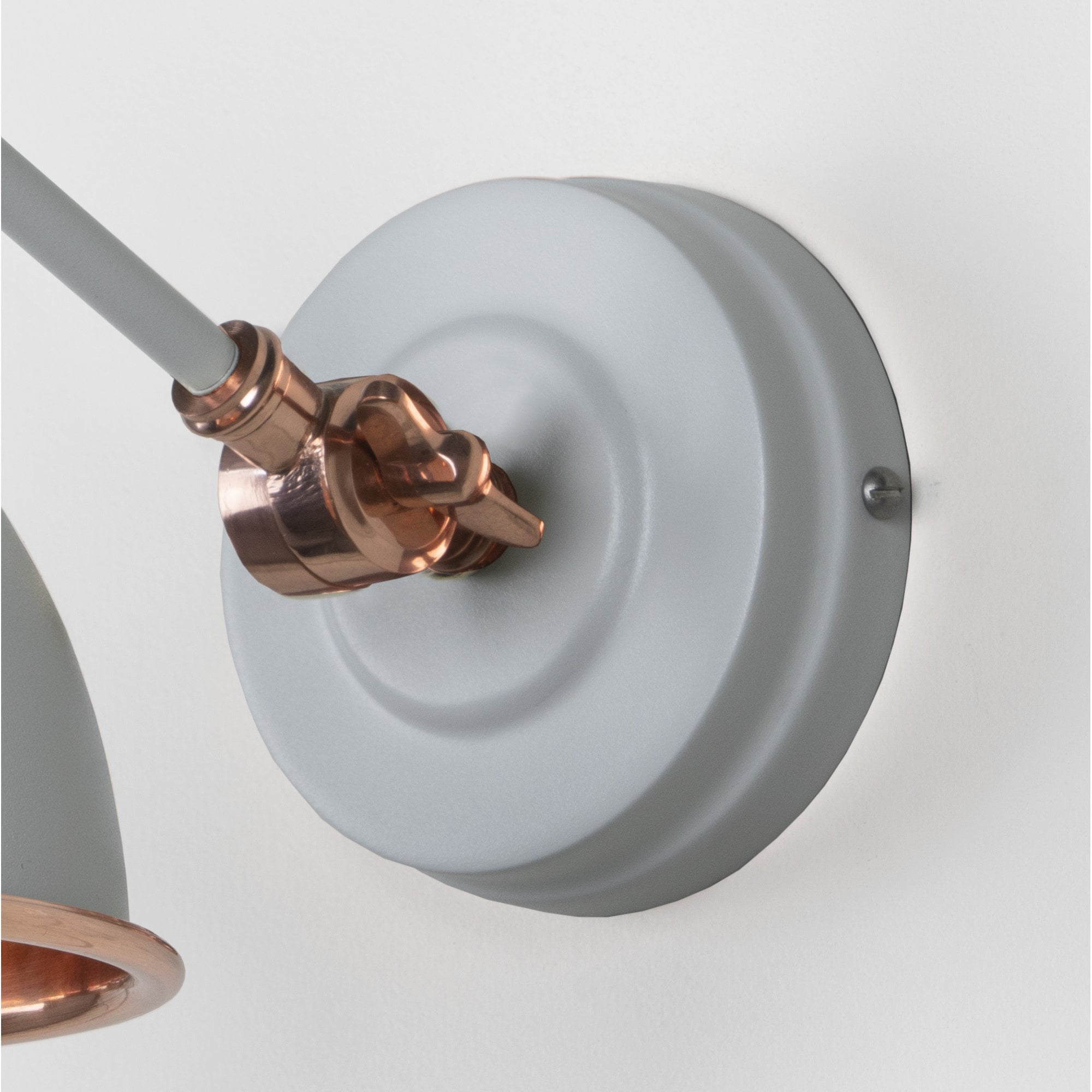 From The Anvil Hammered Copper Brindley Wall Light - Birch (Pale Grey)