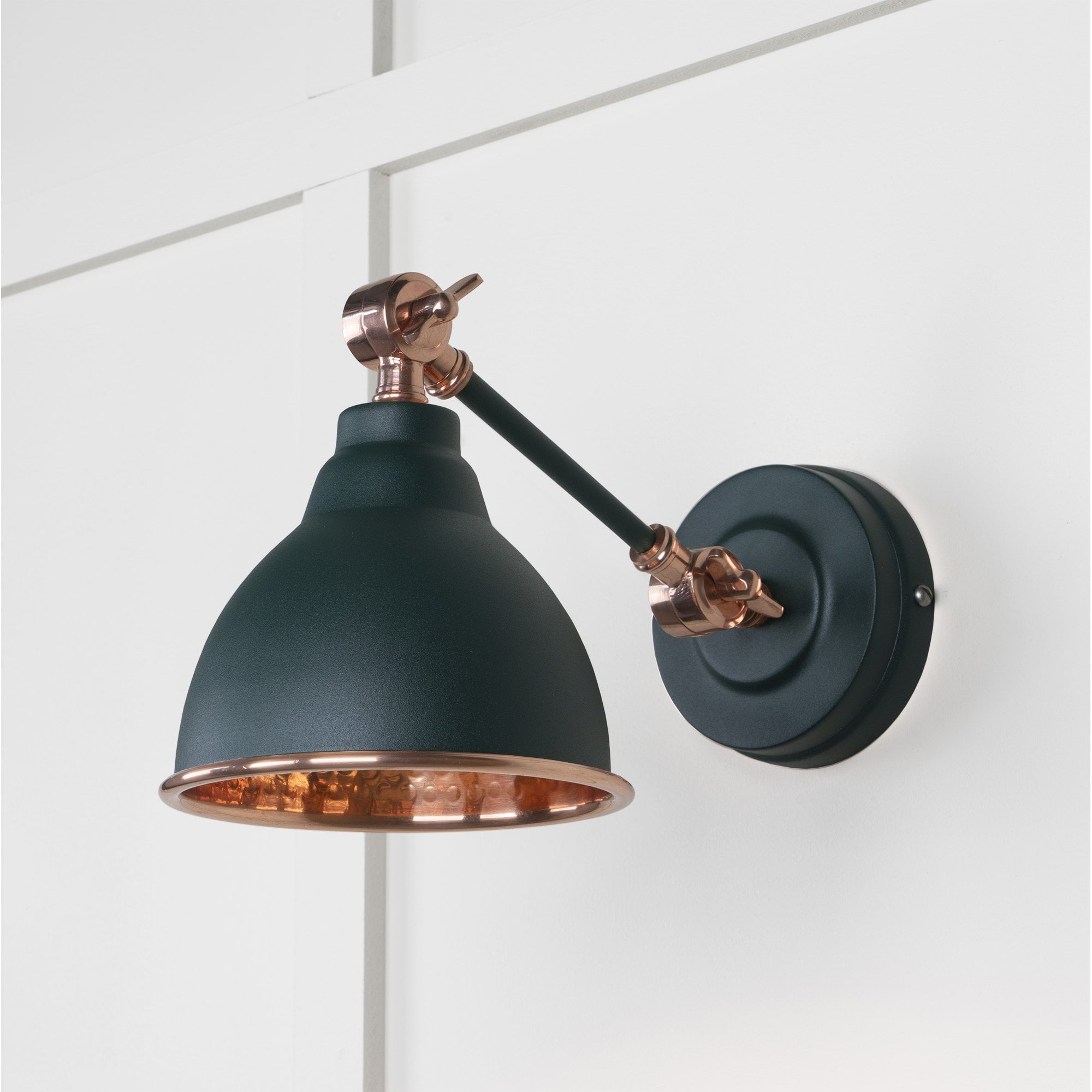 From The Anvil Hammered Copper Brindley Wall Light - Dingle (Rich Green)