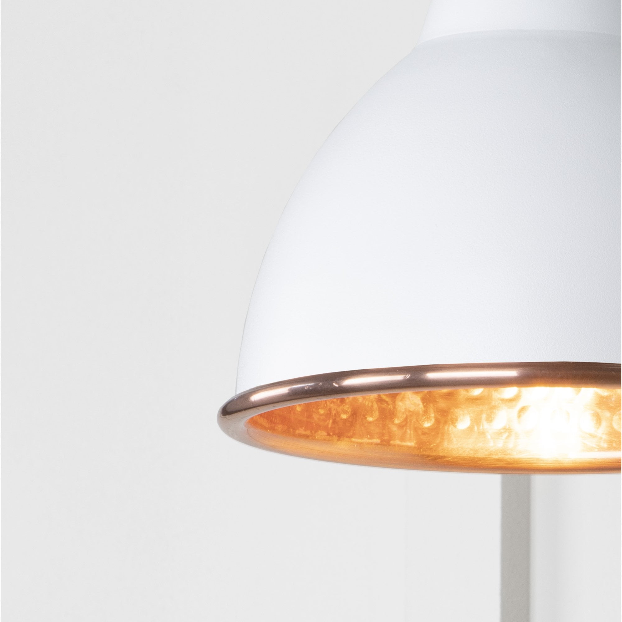 From The Anvil Hammered Copper Brindley Wall Light - Flock (Matt White)