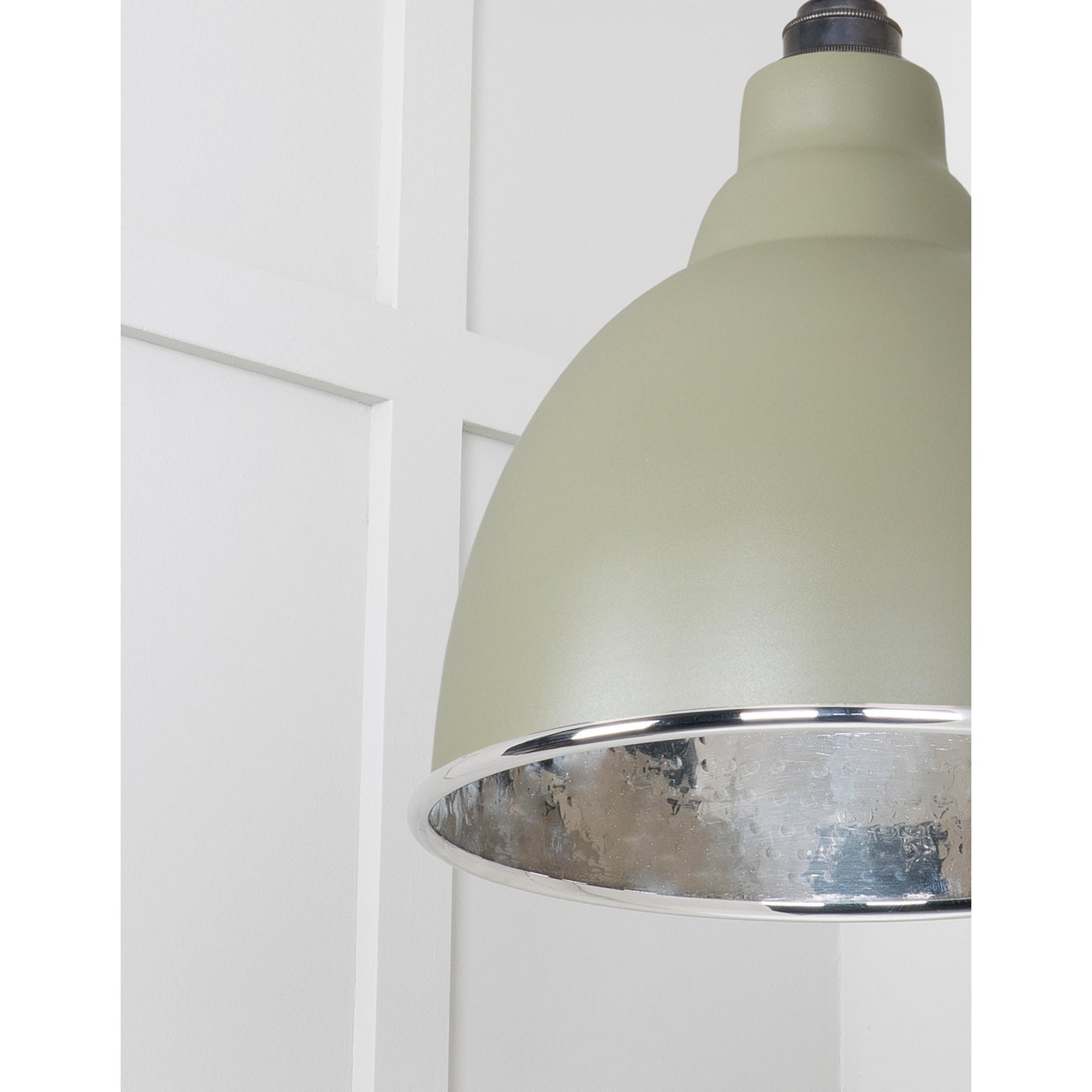 From The Anvil Hammered Nickel Brindley Cluster Pendant - Tump (Pale Green)