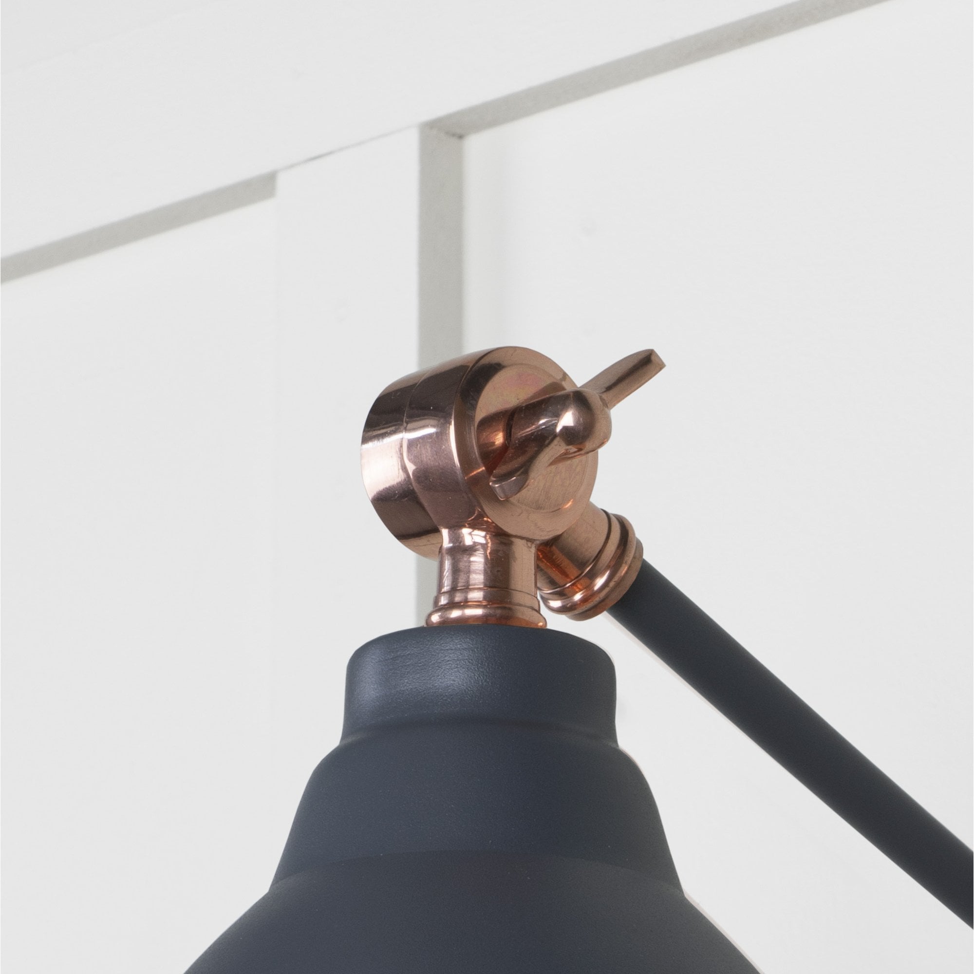 From The Anvil Hammered Copper Brindley Wall Light - Slate (Mid Grey)