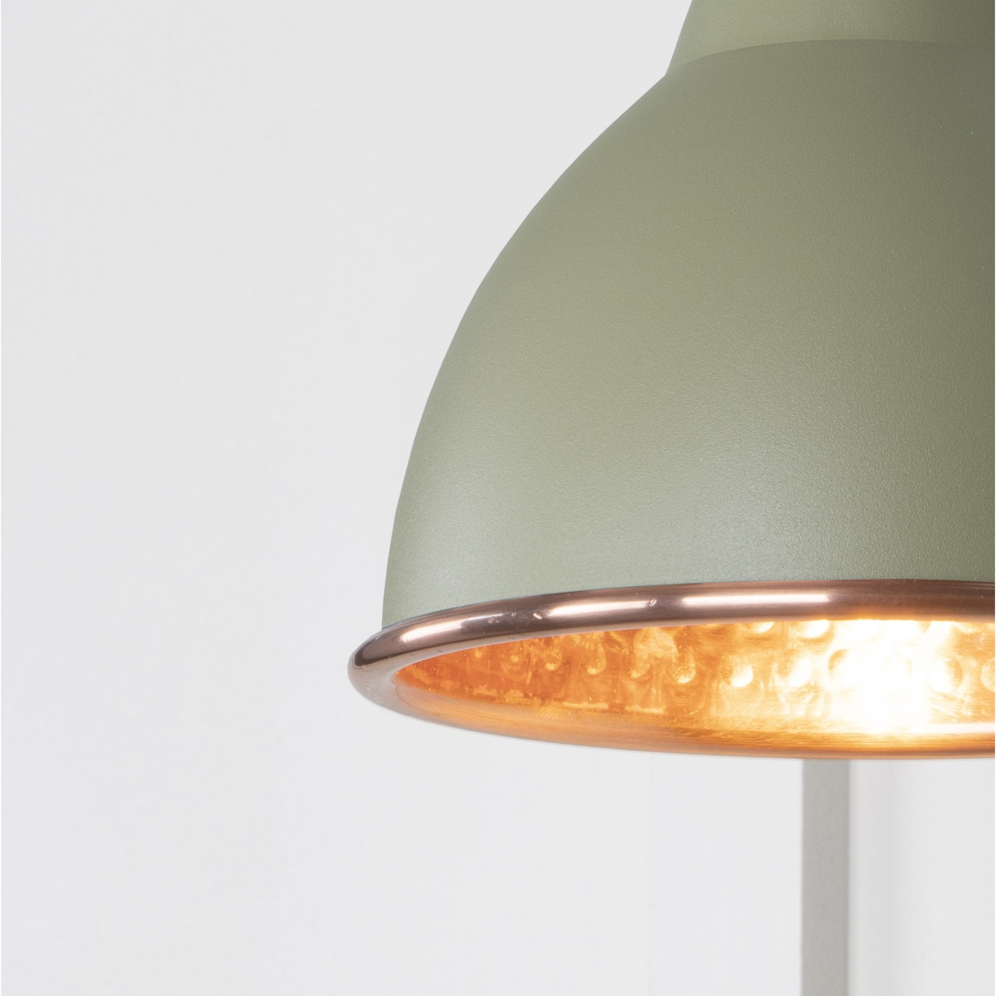From The Anvil Hammered Copper Brindley Wall Light - Tump (Pale Green)