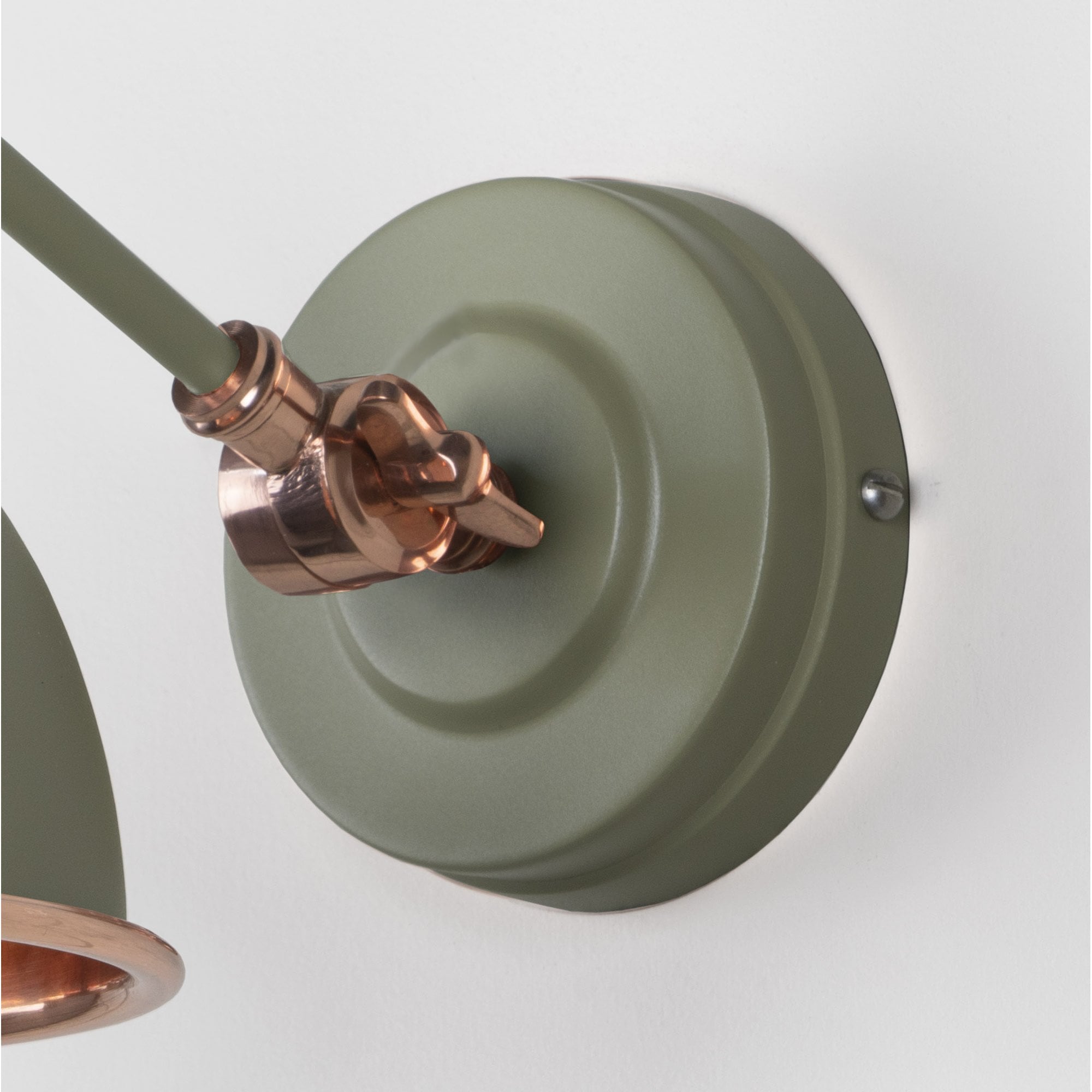 From The Anvil Hammered Copper Brindley Wall Light - Tump (Pale Green)