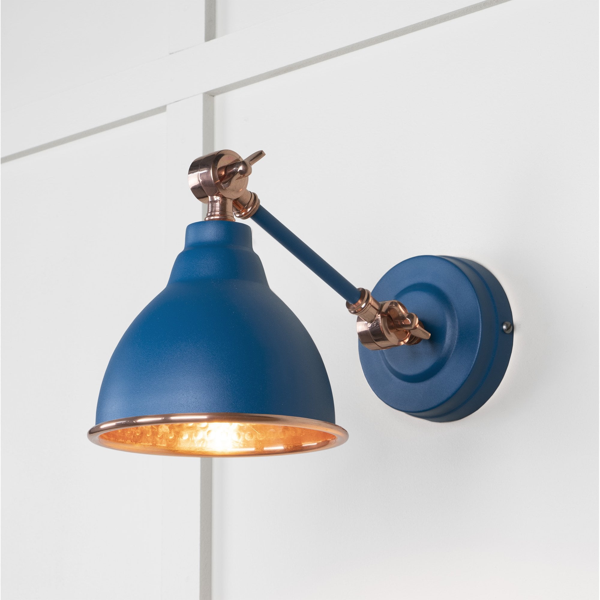 From The Anvil Hammered Copper Brindley Wall Light - Upstream (Blue)