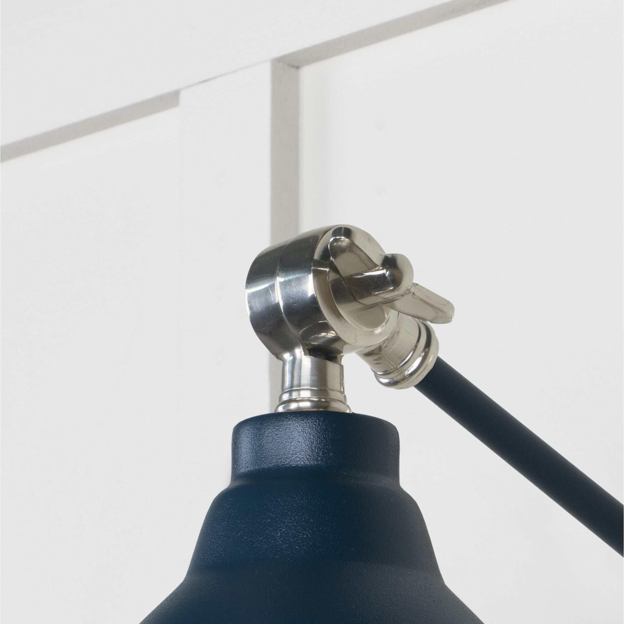 From The Anvil Hammered Nickel Brindley Wall Light - Dusk (Dark Blue/Grey)