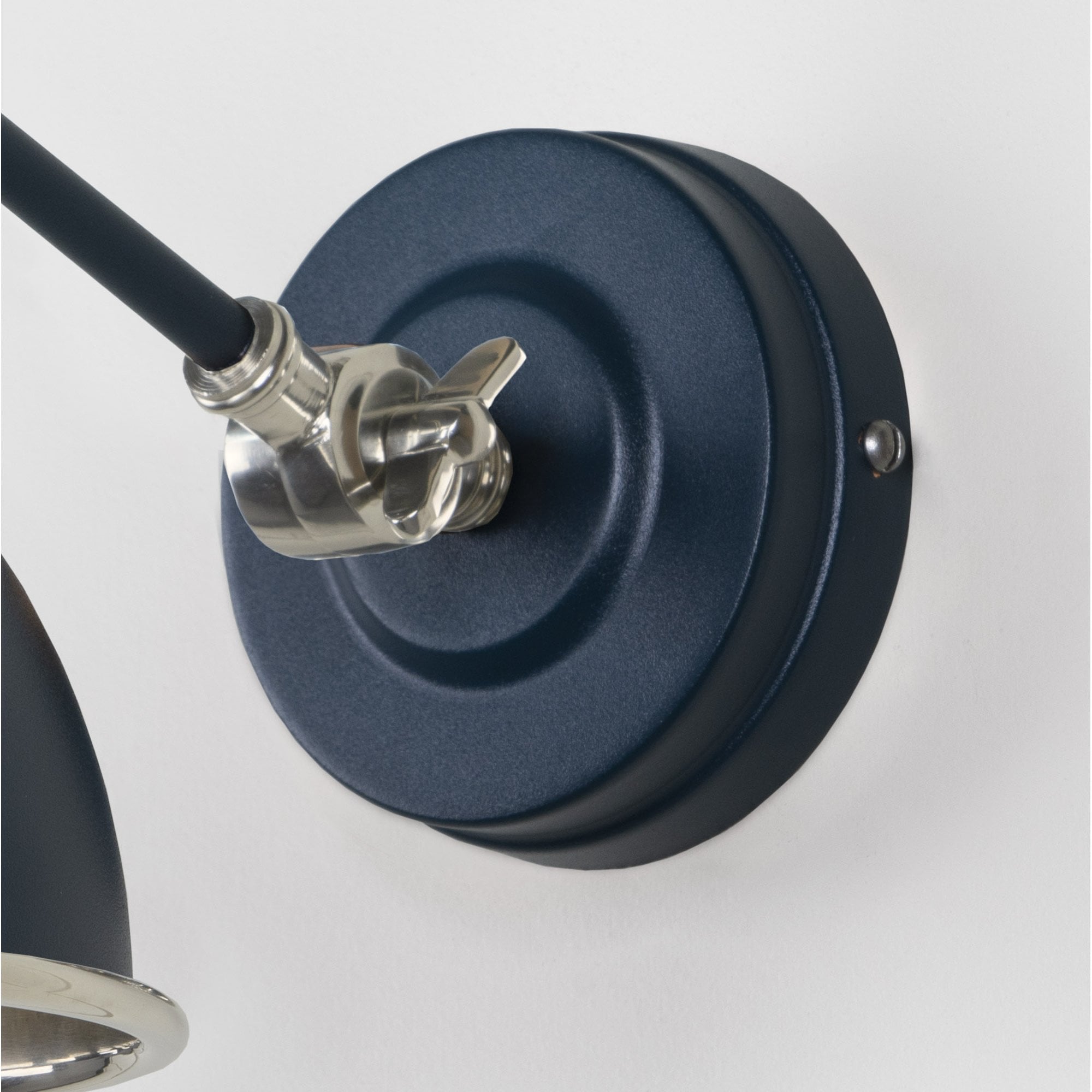 From The Anvil Hammered Nickel Brindley Wall Light - Dusk (Dark Blue/Grey)
