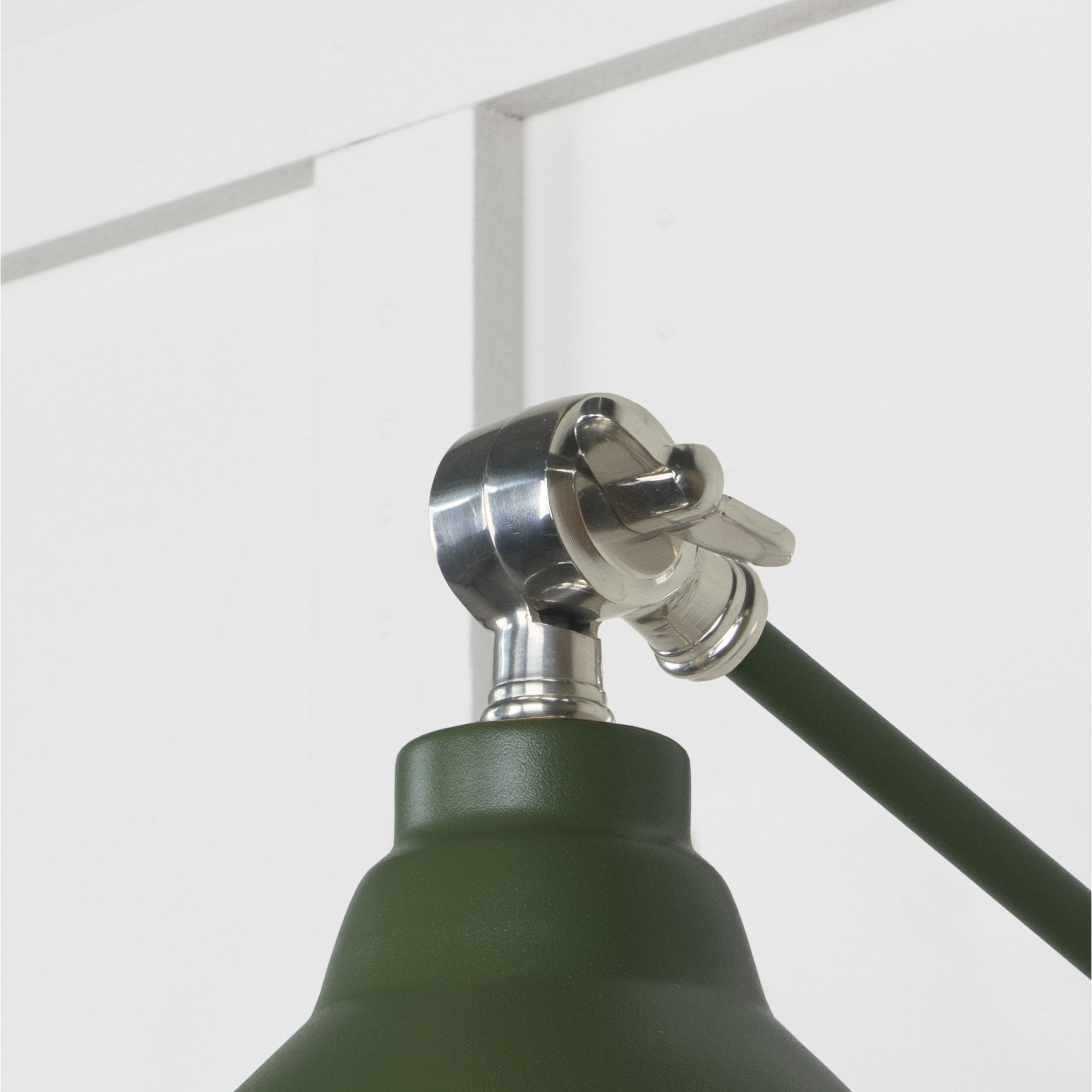 From The Anvil Hammered Nickel Brindley Wall Light - Heath (Earthy Green)