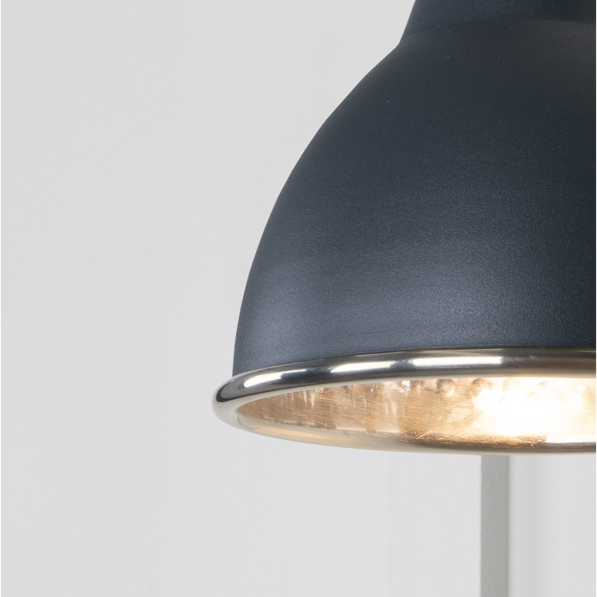 From The Anvil Hammered Nickel Brindley Wall Light - Soot (Dark Grey)