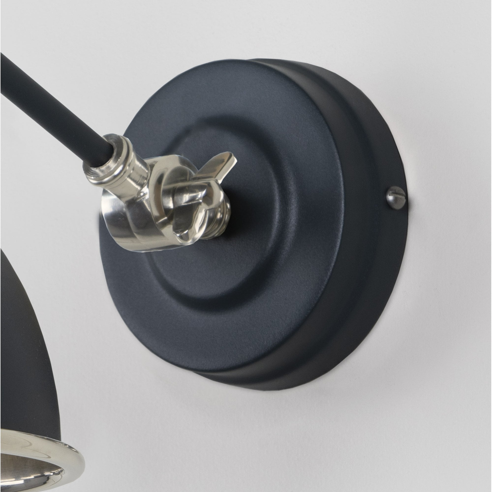 From The Anvil Hammered Nickel Brindley Wall Light - Soot (Dark Grey)