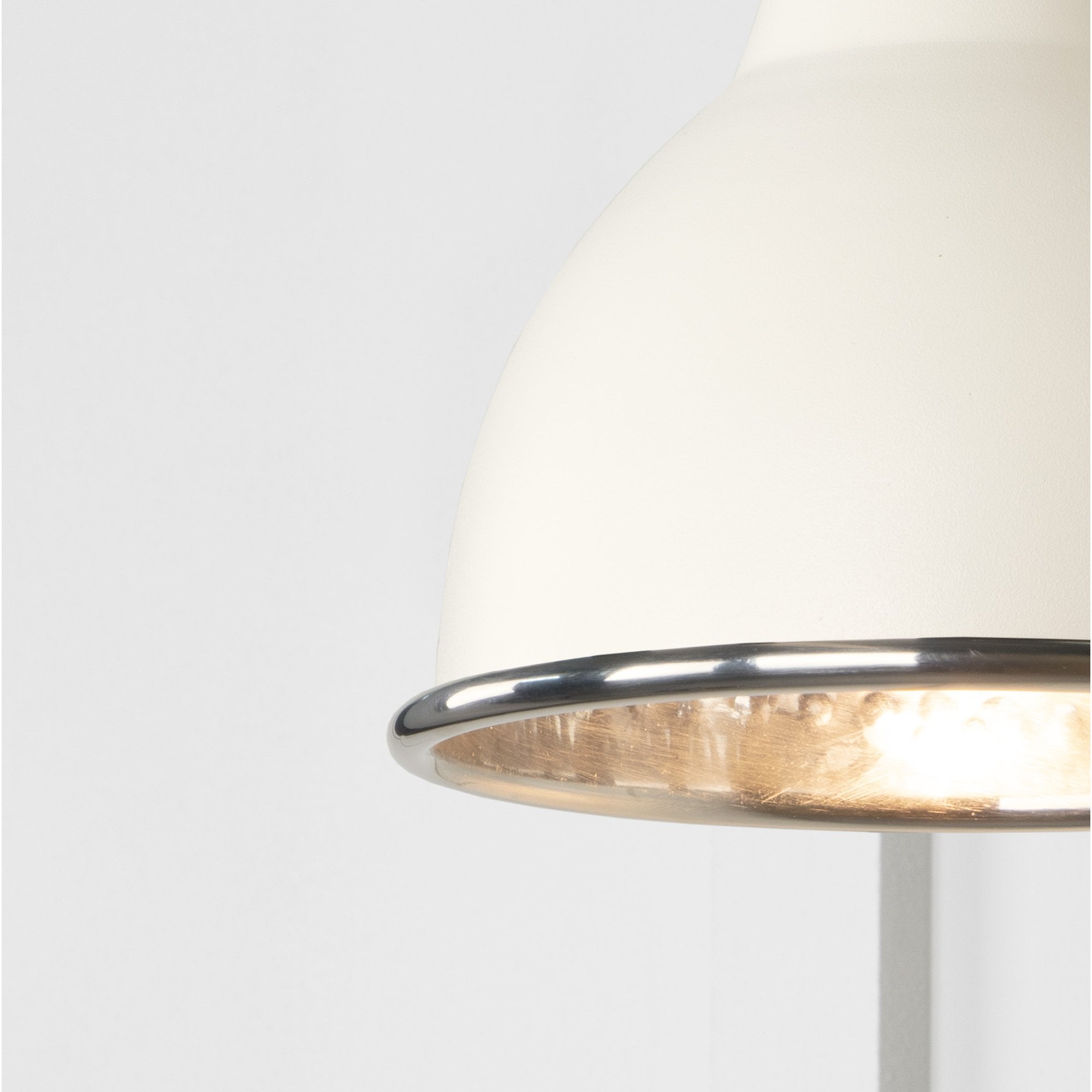 From The Anvil Hammered Nickel Brindley Wall Light - Teasel (Off White/Cream)