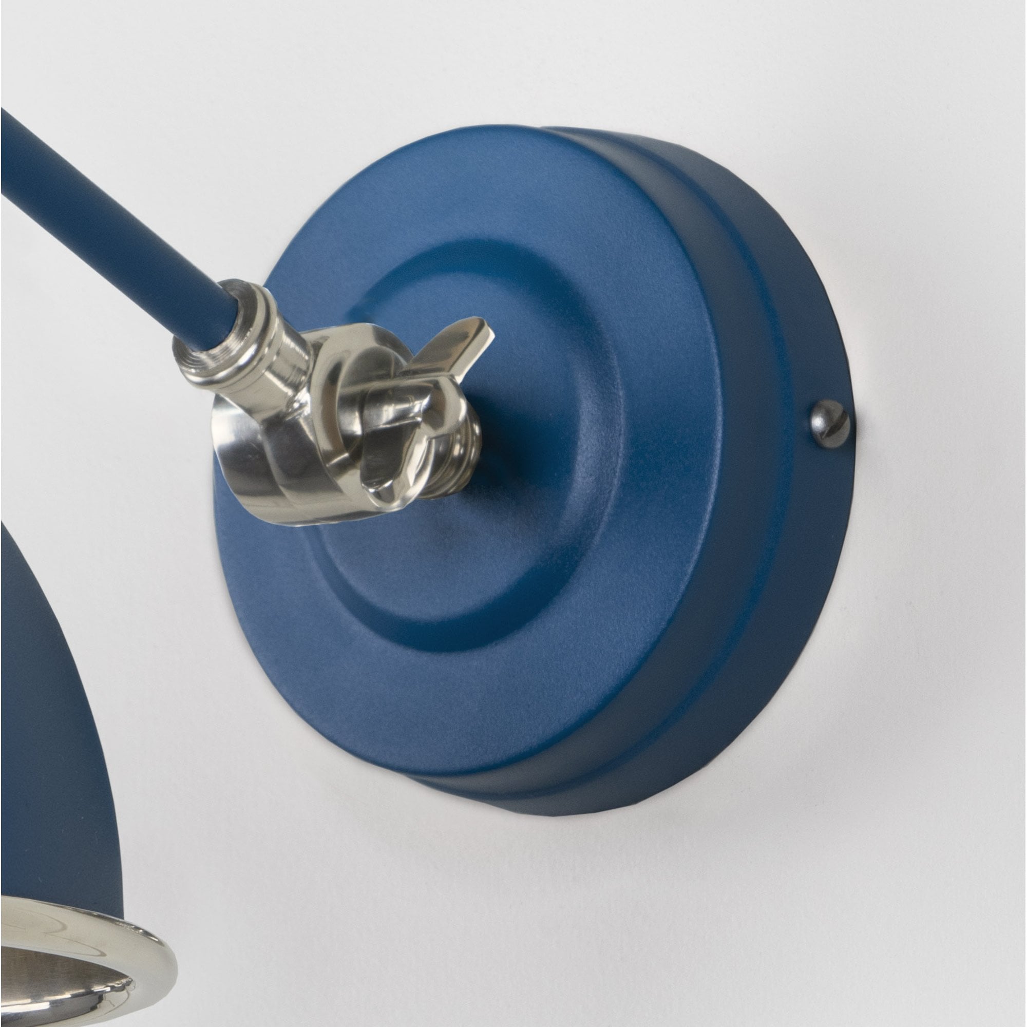 From The Anvil Hammered Nickel Brindley Wall Light - Upstream (Blue)
