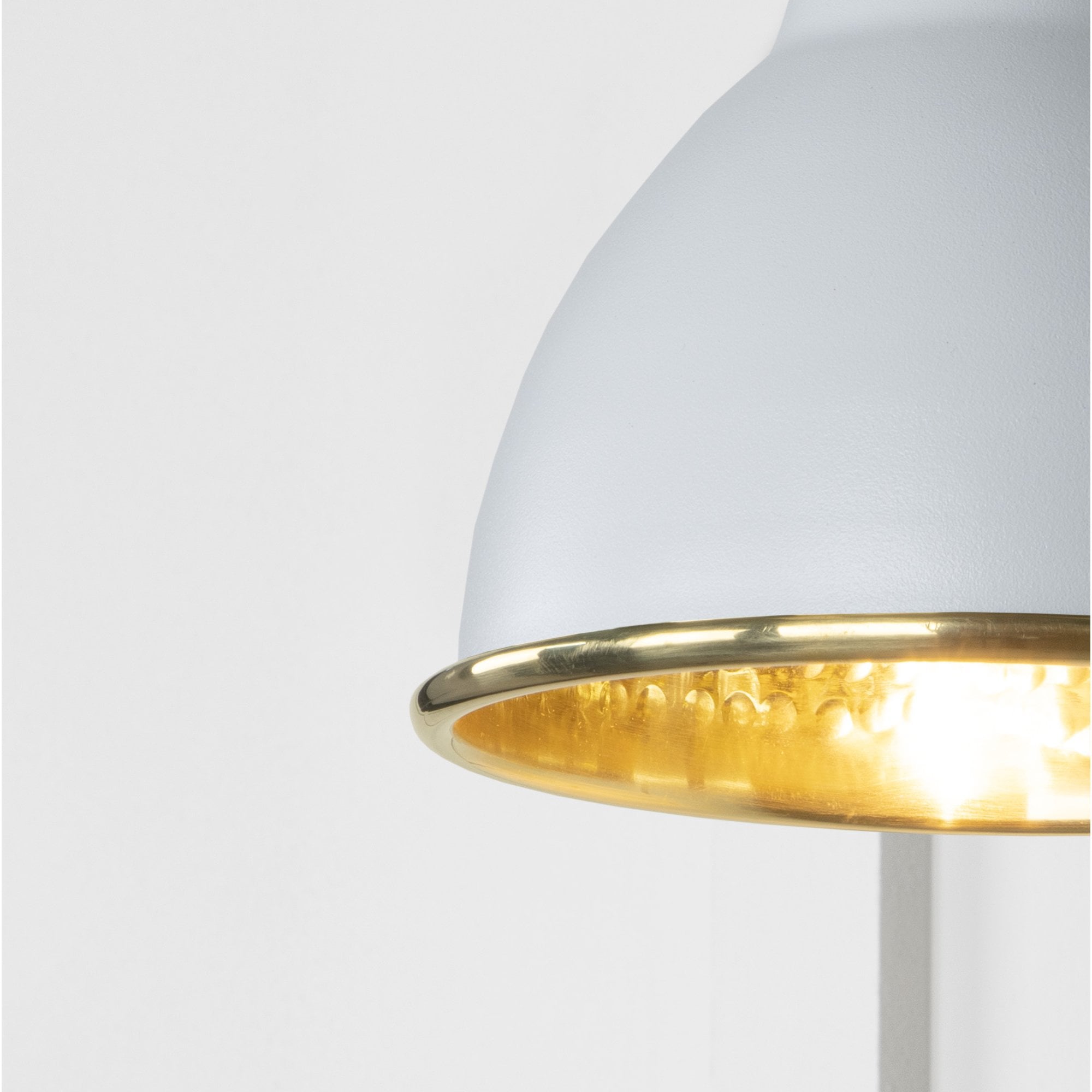 From The Anvil Hammered Brass Brindley Wall Light - Birch (Pale Grey)