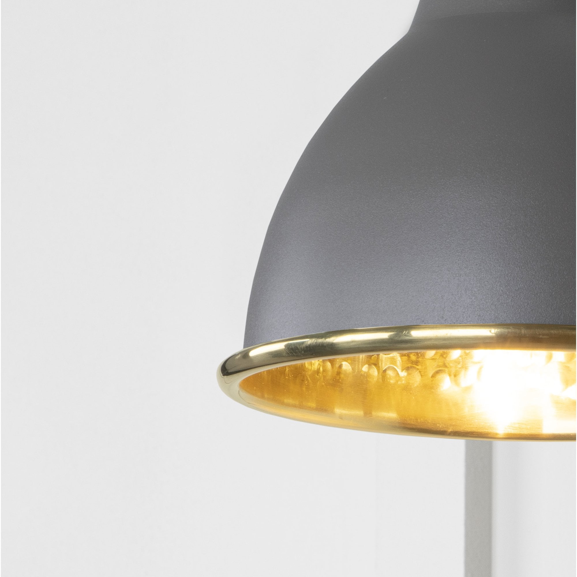 From The Anvil Hammered Brass Brindley Wall Light - Bluff (Warm Grey)