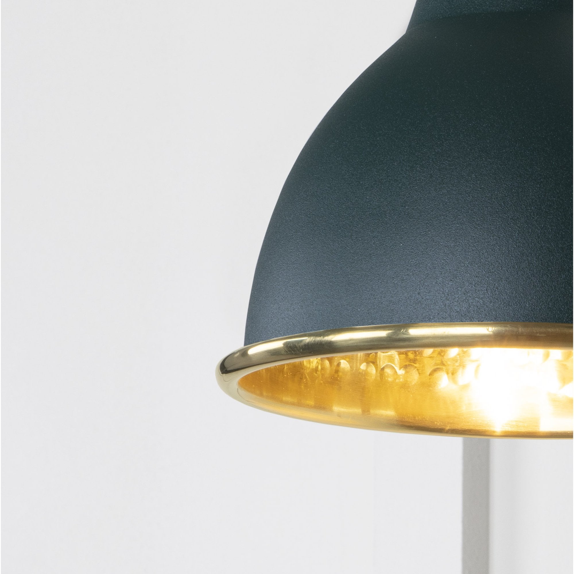 From The Anvil Hammered Brass Brindley Wall Light - Dingle (Rich Green)