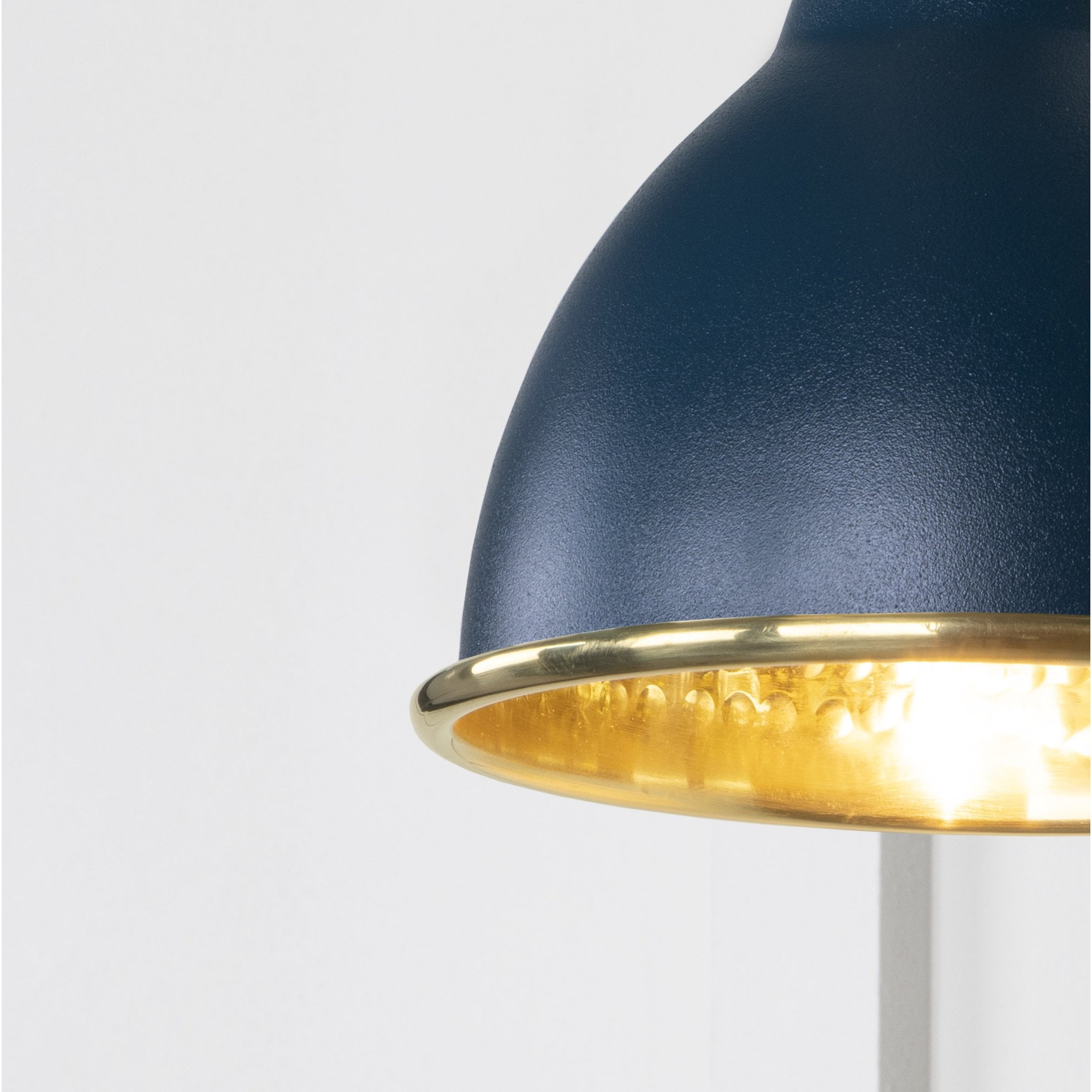 From The Anvil Hammered Brass Brindley Wall Light - Dusk (Dark Blue/Grey)