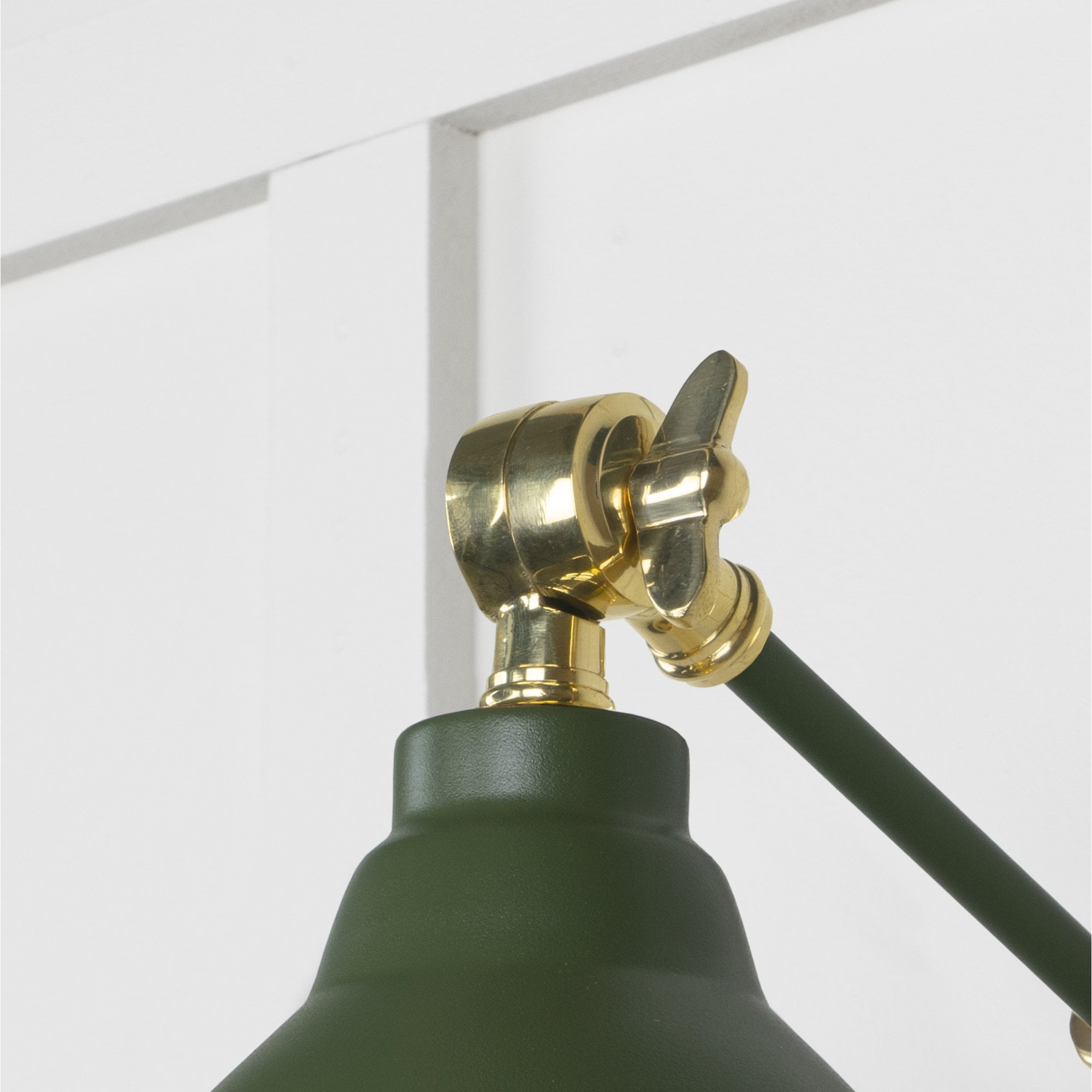 From The Anvil Hammered Brass Brindley Wall Light - Heath (Earthy Green)