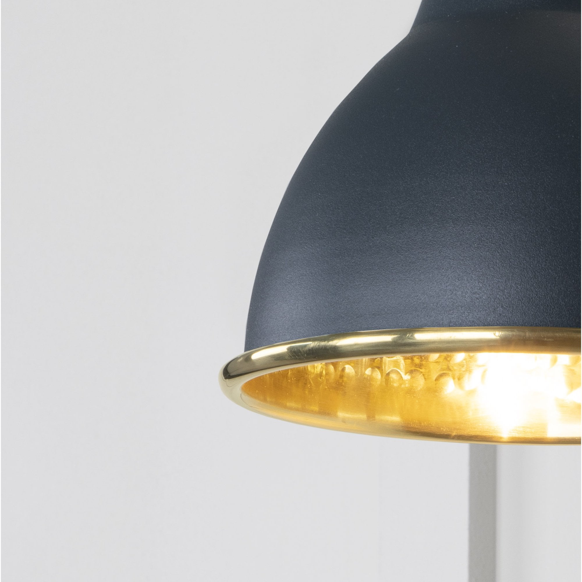 From The Anvil Hammered Brass Brindley Wall Light - Soot (Dark Grey)