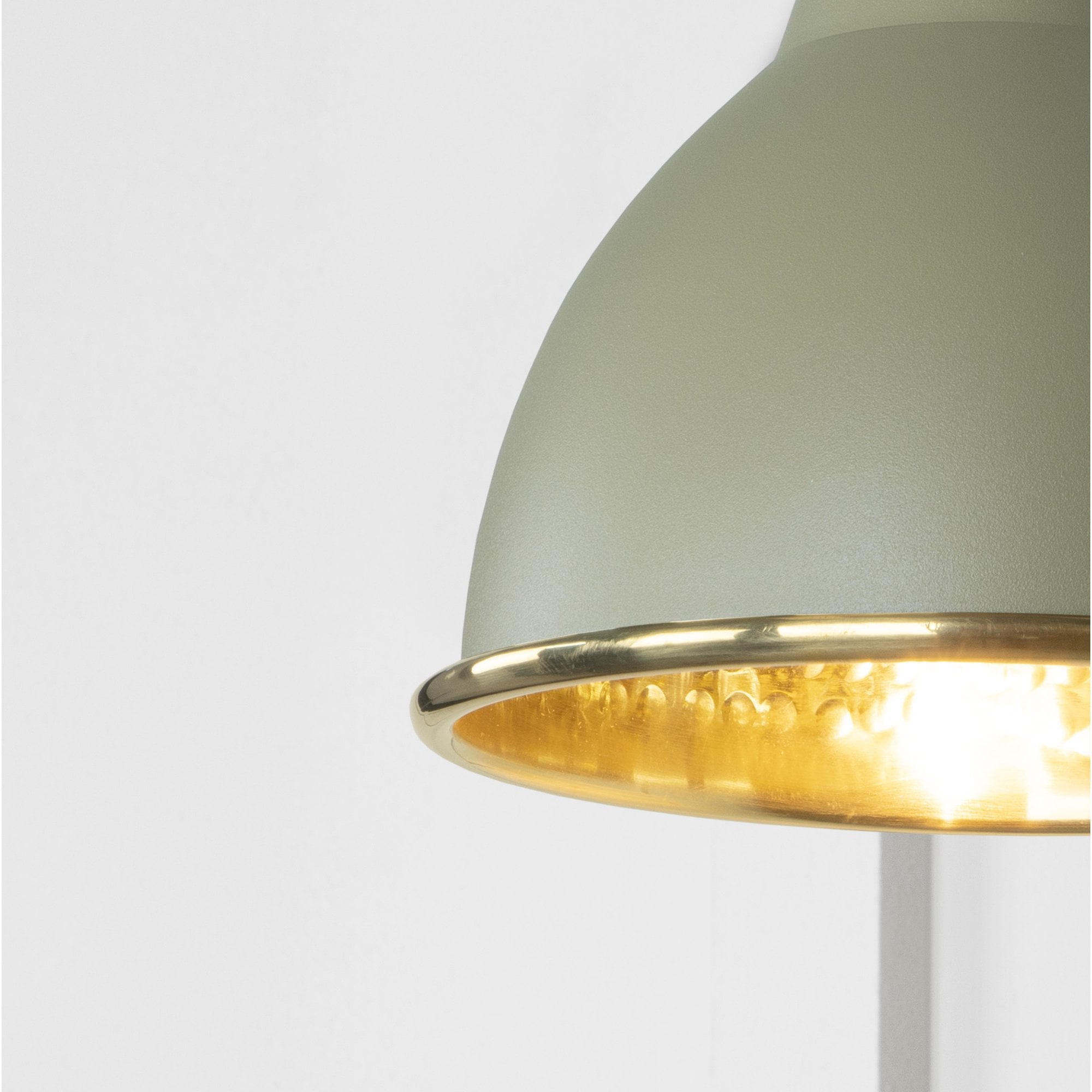 From The Anvil Hammered Brass Brindley Wall Light - Tump (Pale Green)