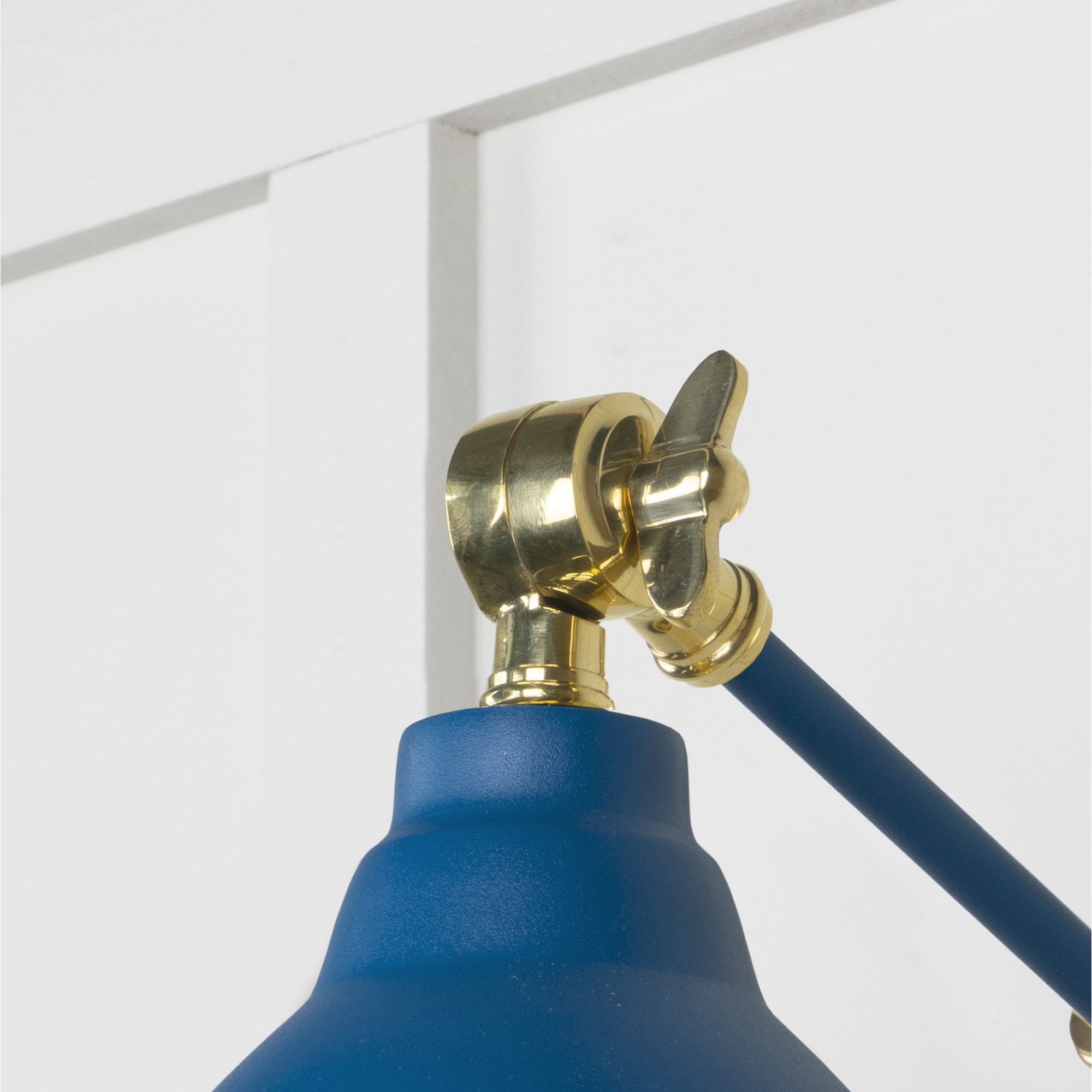 From The Anvil Hammered Brass Brindley Wall Light - Upstream (Blue)