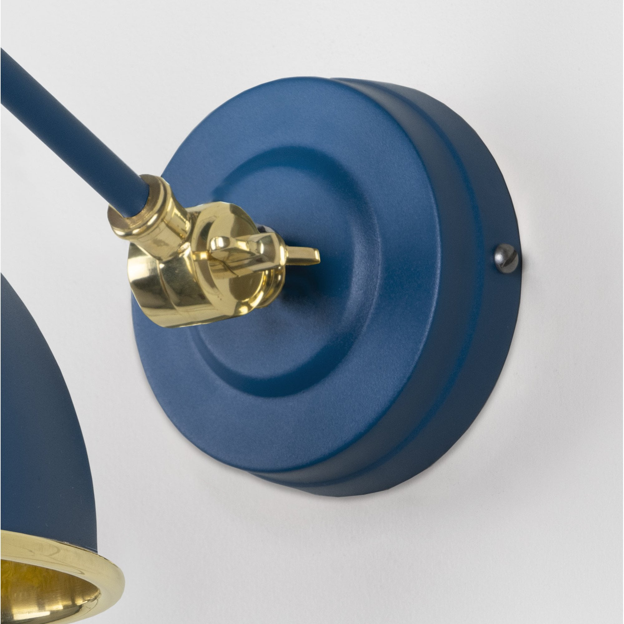 From The Anvil Hammered Brass Brindley Wall Light - Upstream (Blue)
