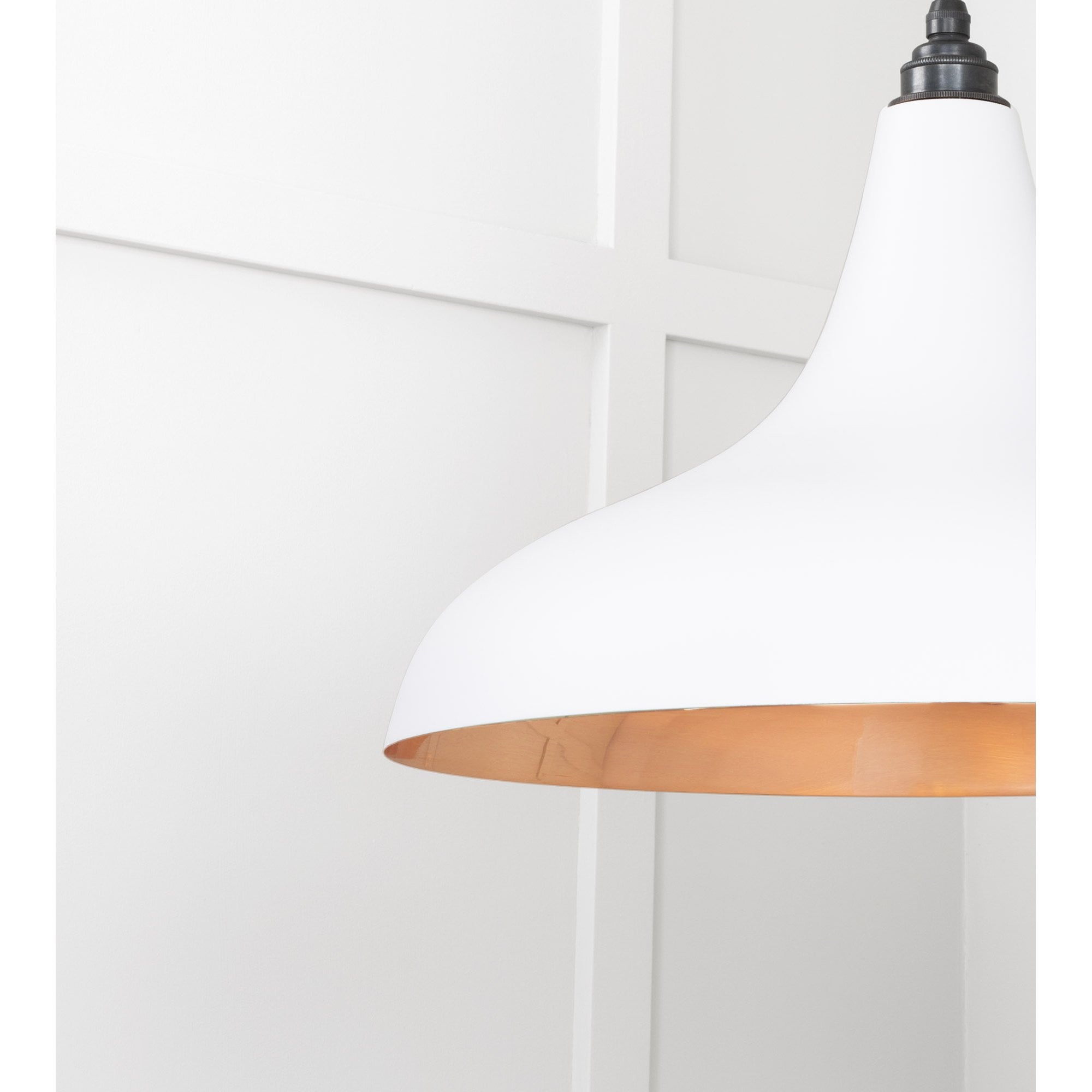 From The Anvil Smooth Copper Frankley Pendant - Flock (Matt White)