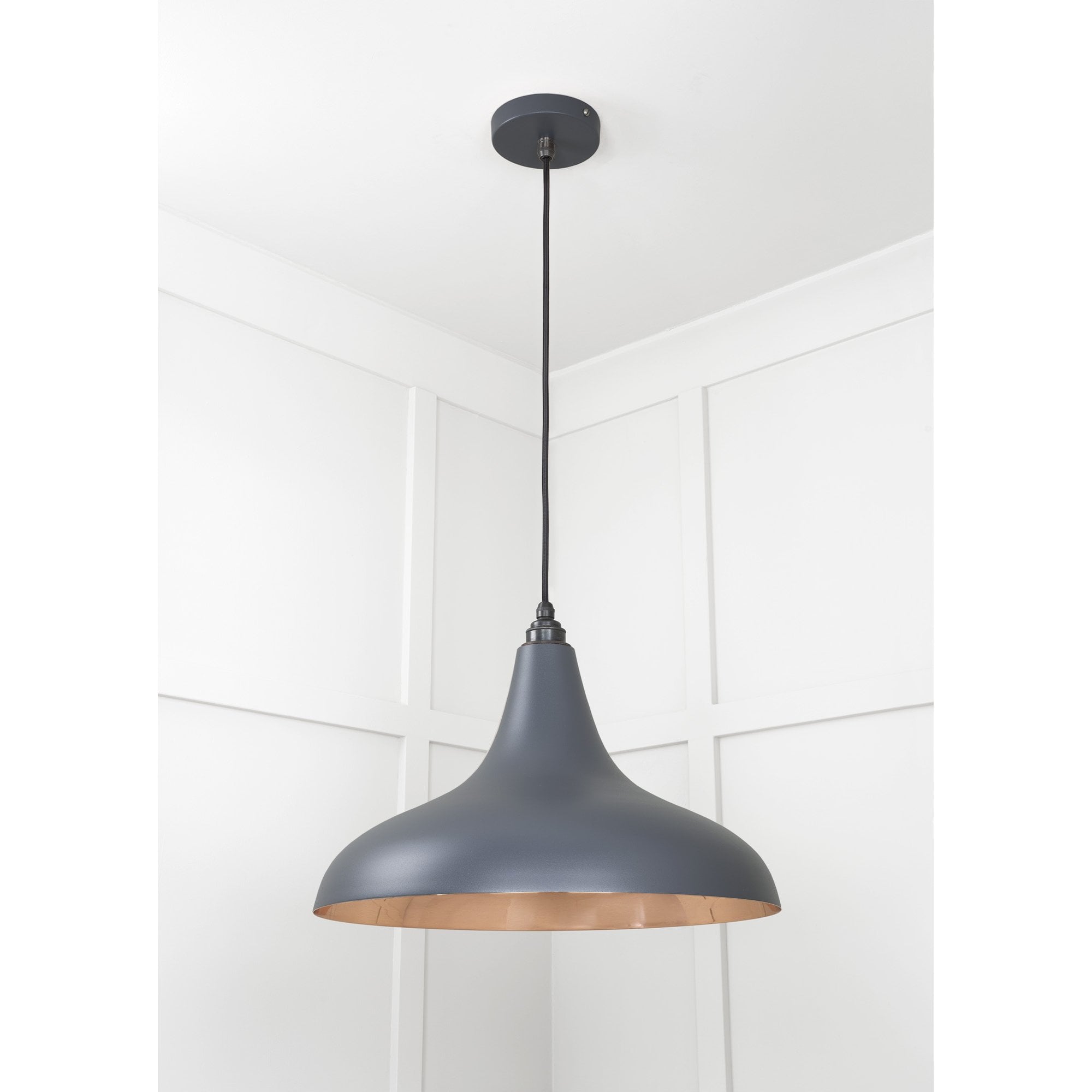 From The Anvil Smooth Copper Frankley Pendant - Slate (Mid Grey)