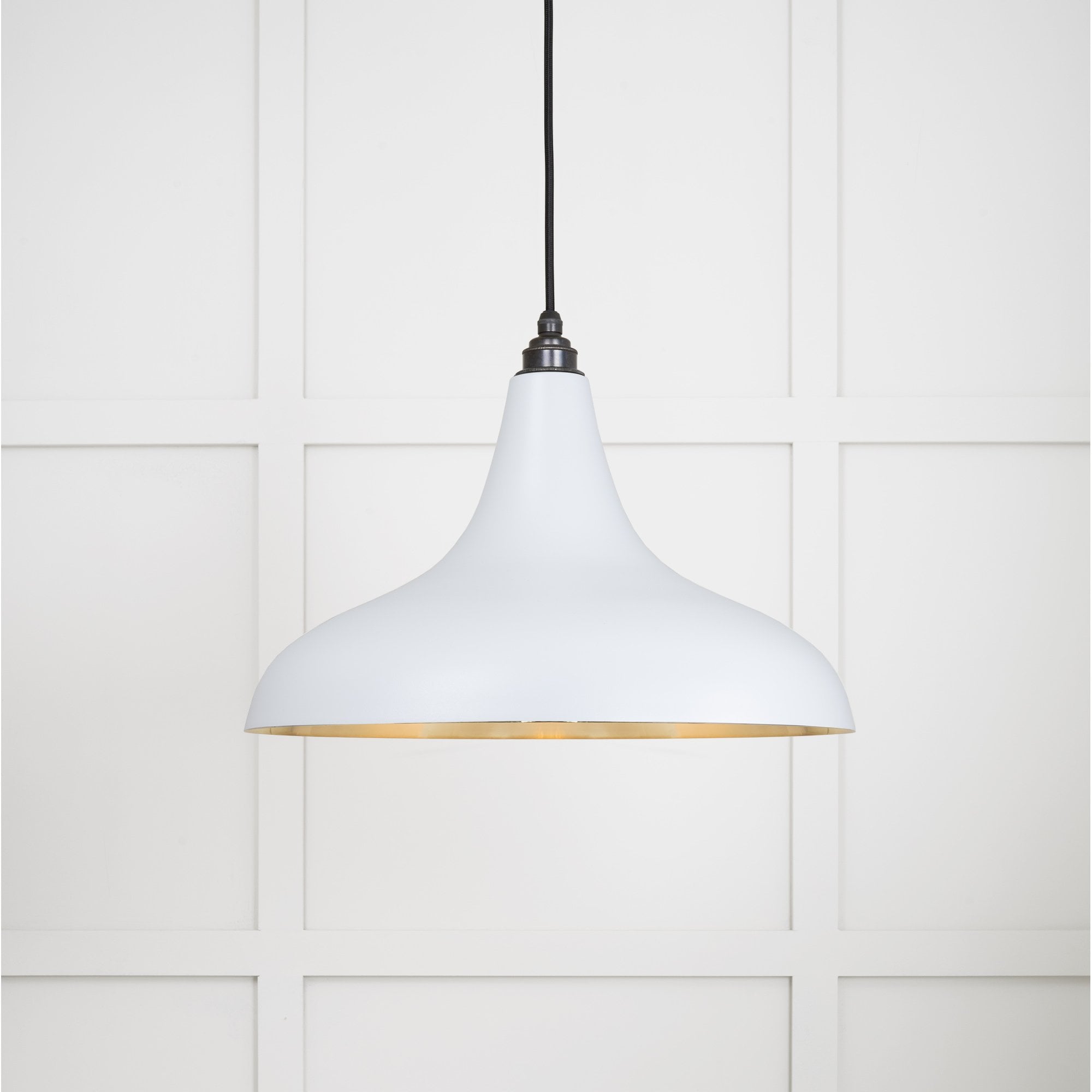 From The Anvil Smooth Brass Frankley Pendant - Birch (Pale Grey)