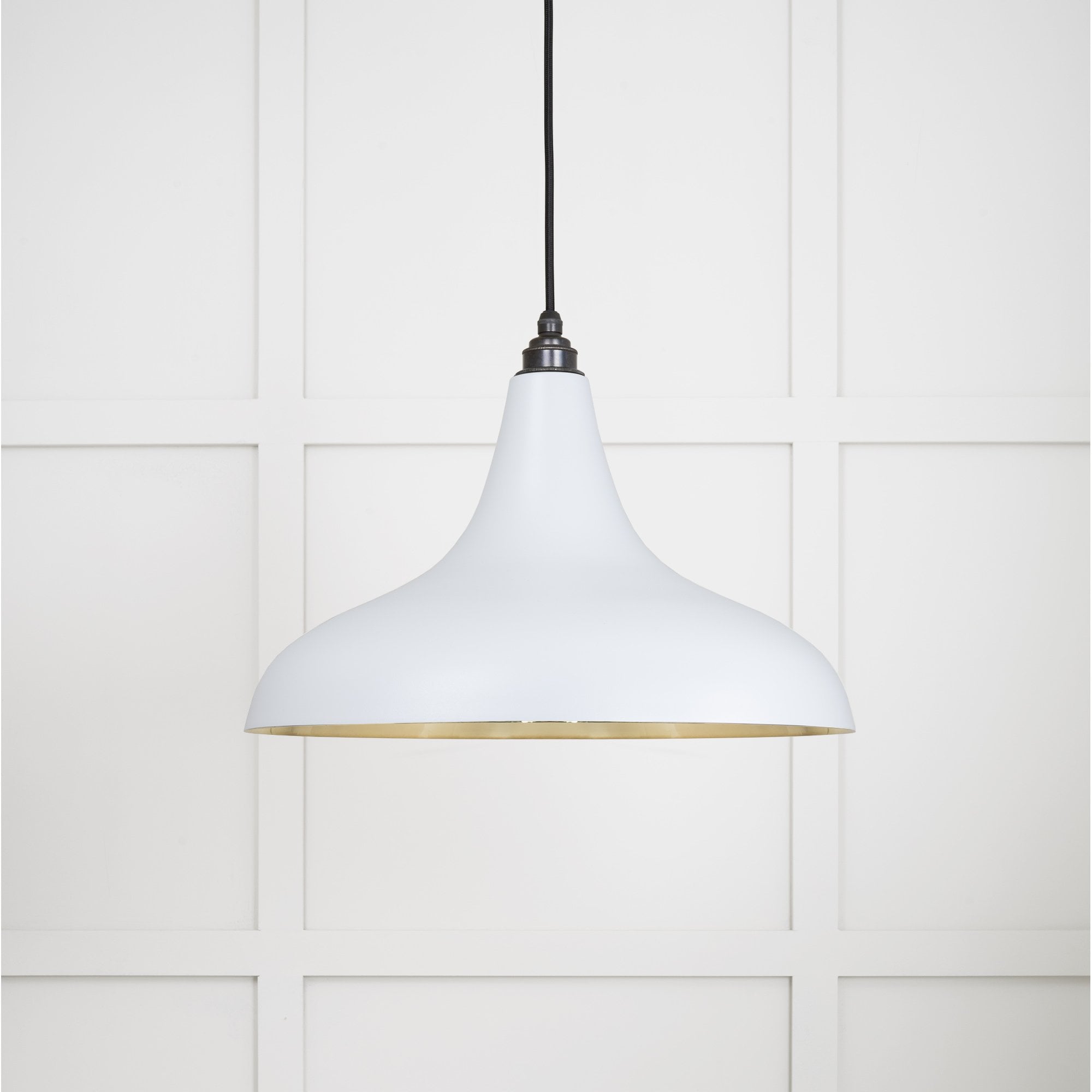 From The Anvil Smooth Brass Frankley Pendant - Birch (Pale Grey)