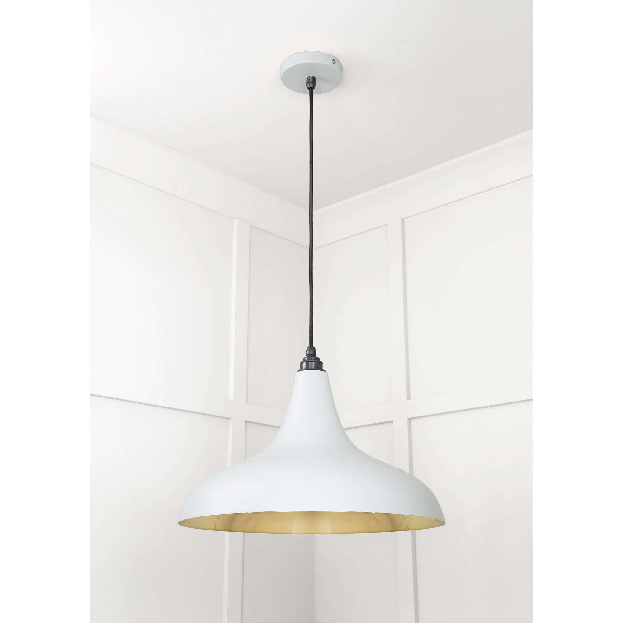 From The Anvil Smooth Brass Frankley Pendant - Birch (Pale Grey)