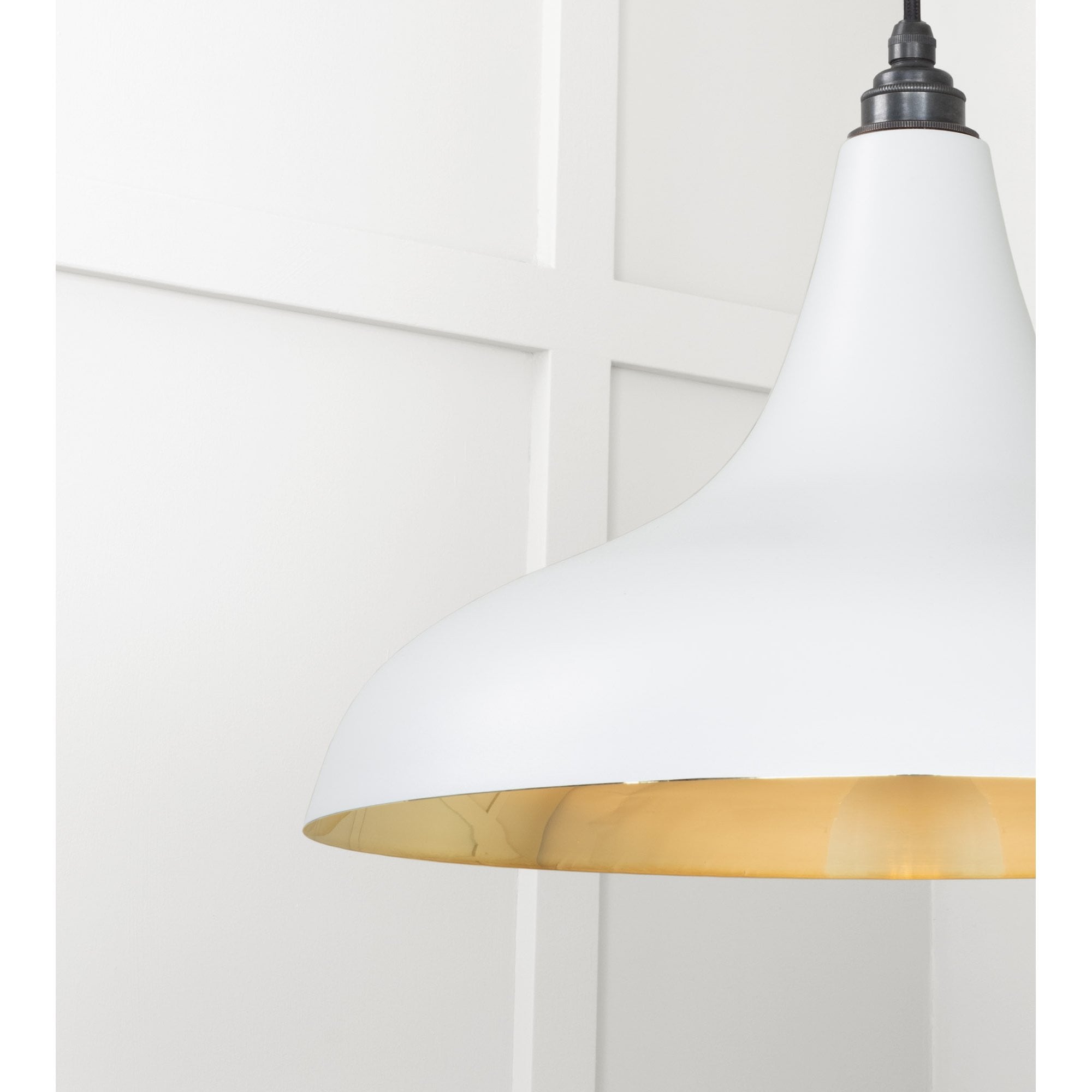 From The Anvil Smooth Brass Frankley Pendant - Birch (Pale Grey)