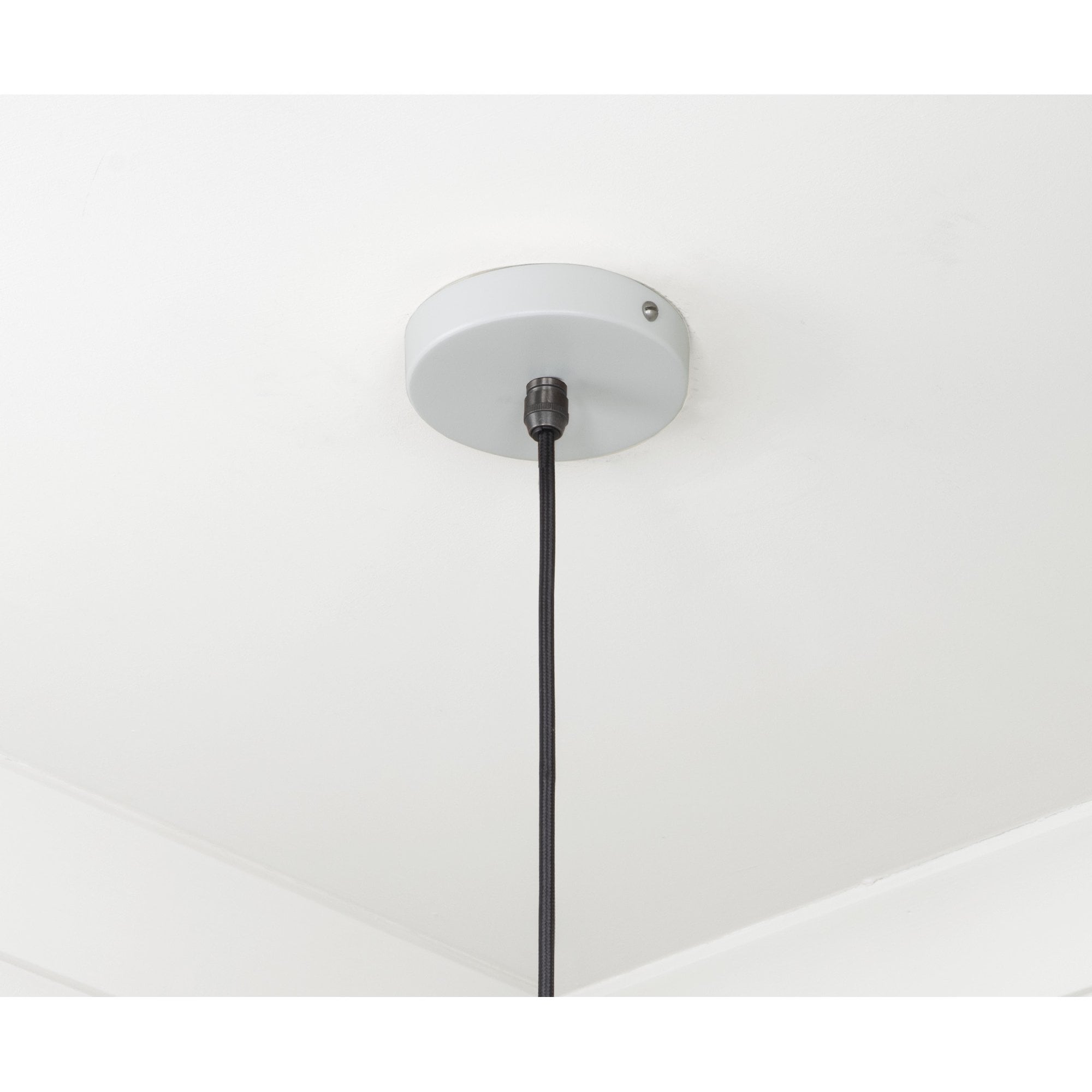 From The Anvil Smooth Brass Frankley Pendant - Birch (Pale Grey)