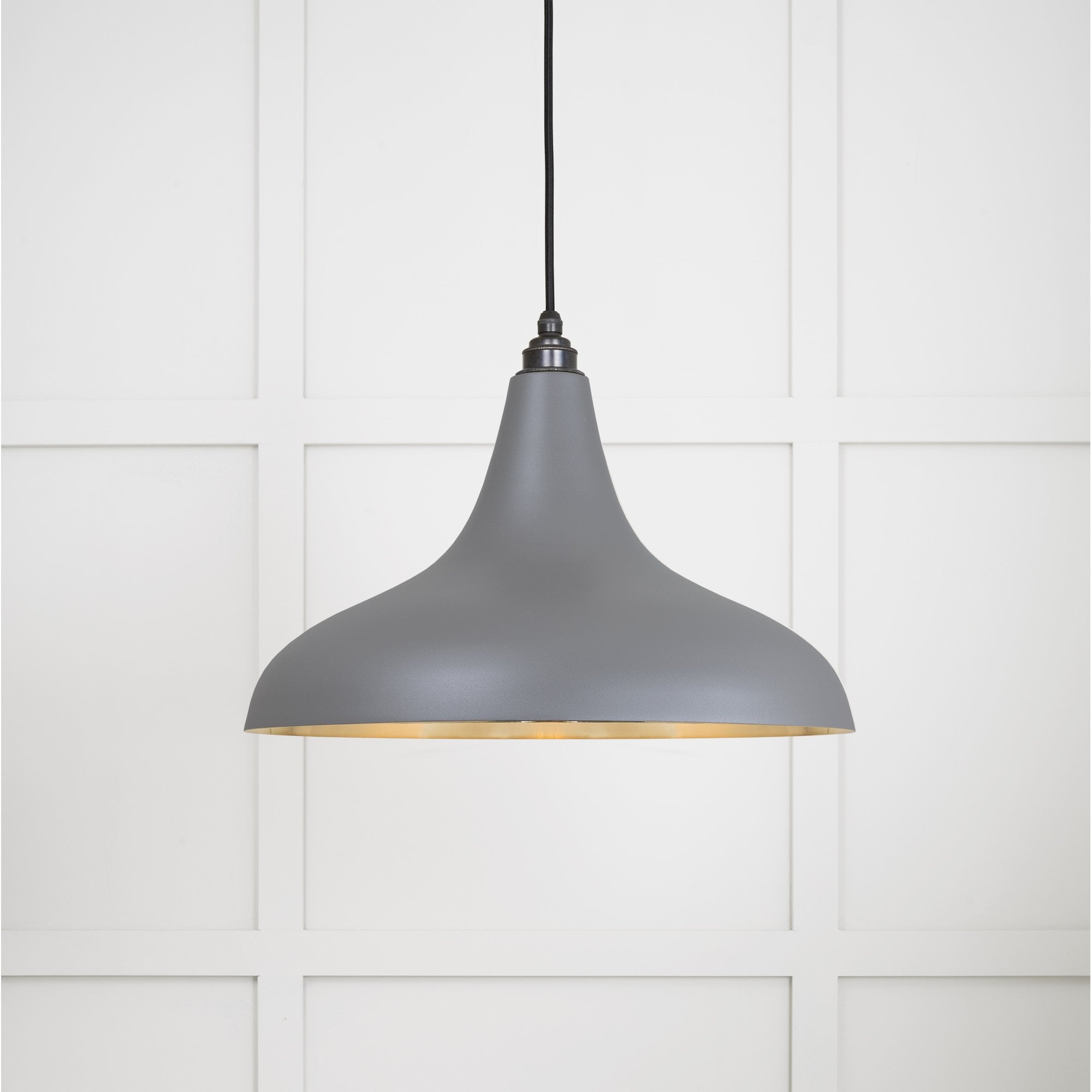 From The Anvil Smooth Brass Frankley Pendant - Bluff (Warm Grey)