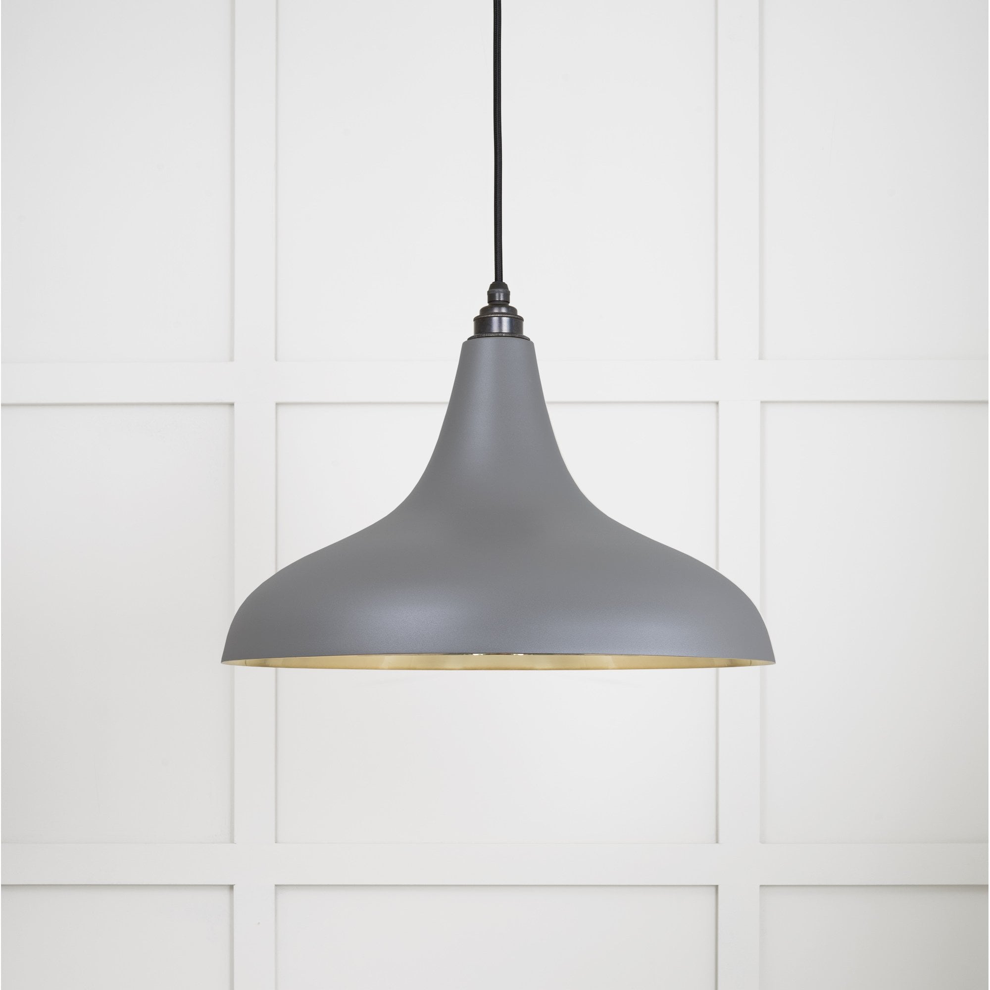 From The Anvil Smooth Brass Frankley Pendant - Bluff (Warm Grey)