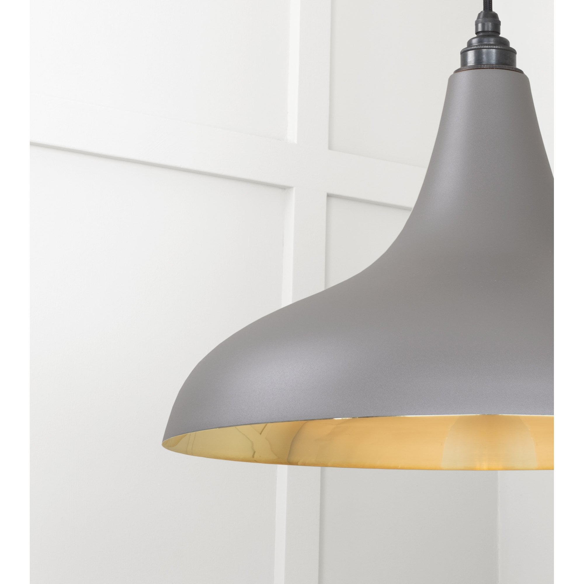 From The Anvil Smooth Brass Frankley Pendant - Bluff (Warm Grey)